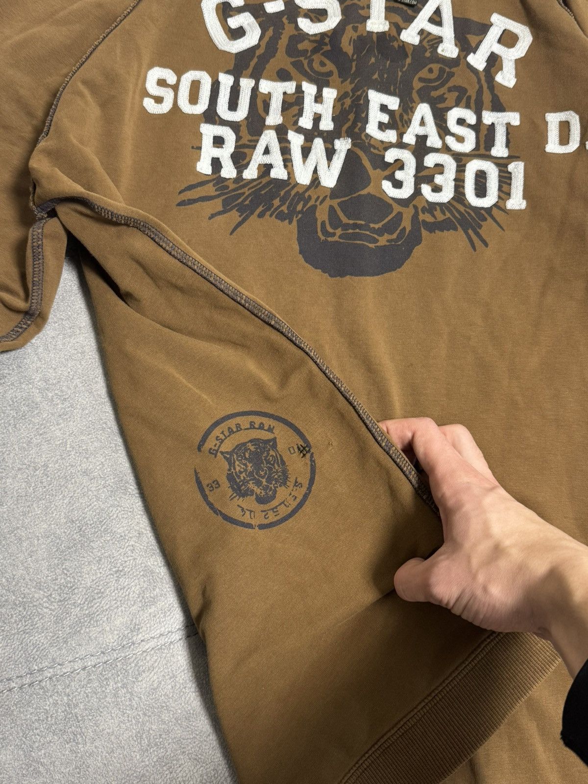 G-Star Vintage G-Star Raw big logo Y2K brown hoodie size Xl mens Size US XL / EU 56 / 4 - 9 Thumbnail