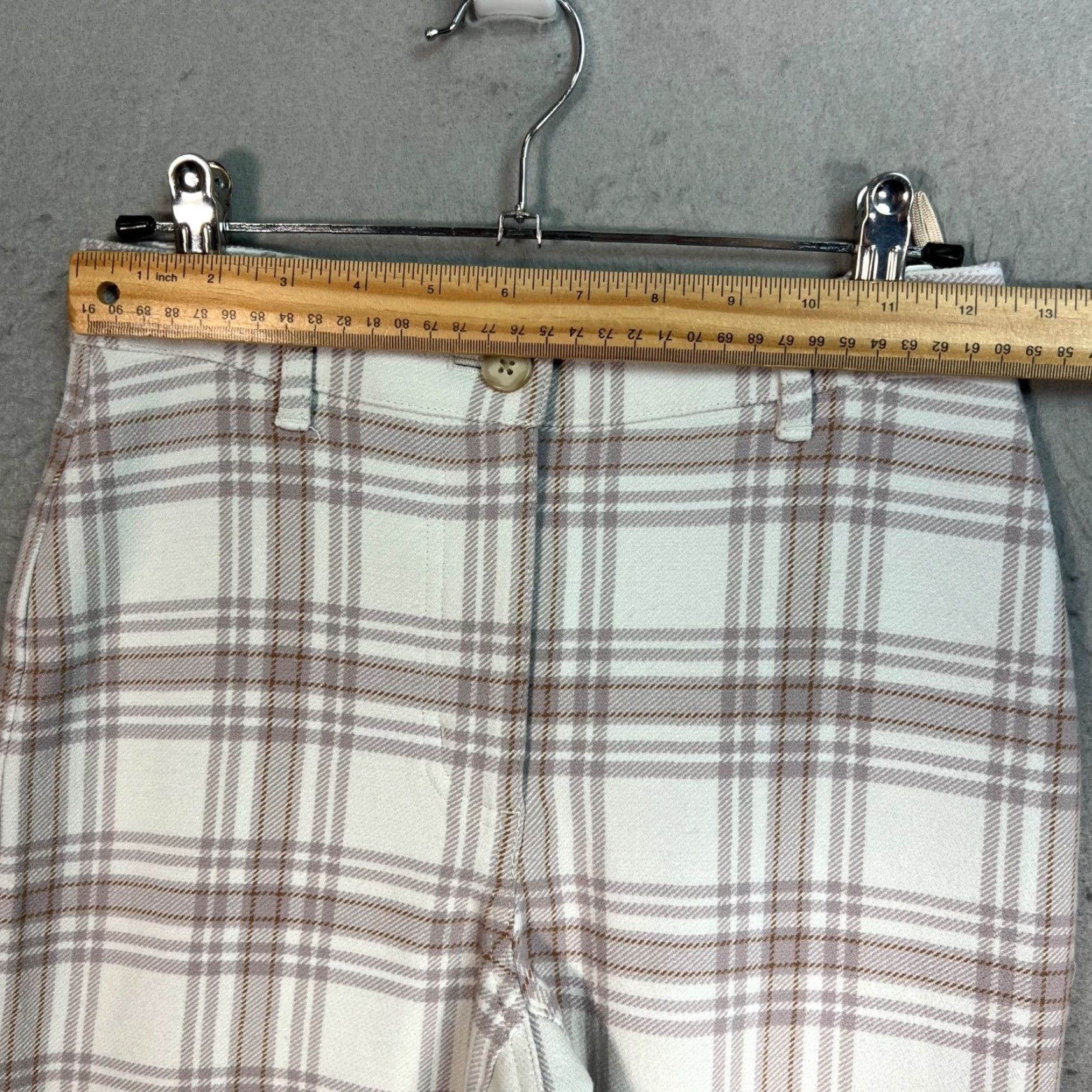 Vintage Wilfred Trousers Womens Size 2 Beige & Pink Plaid High-Waisted Size 26" / US 2 / IT 38 - 6 Thumbnail