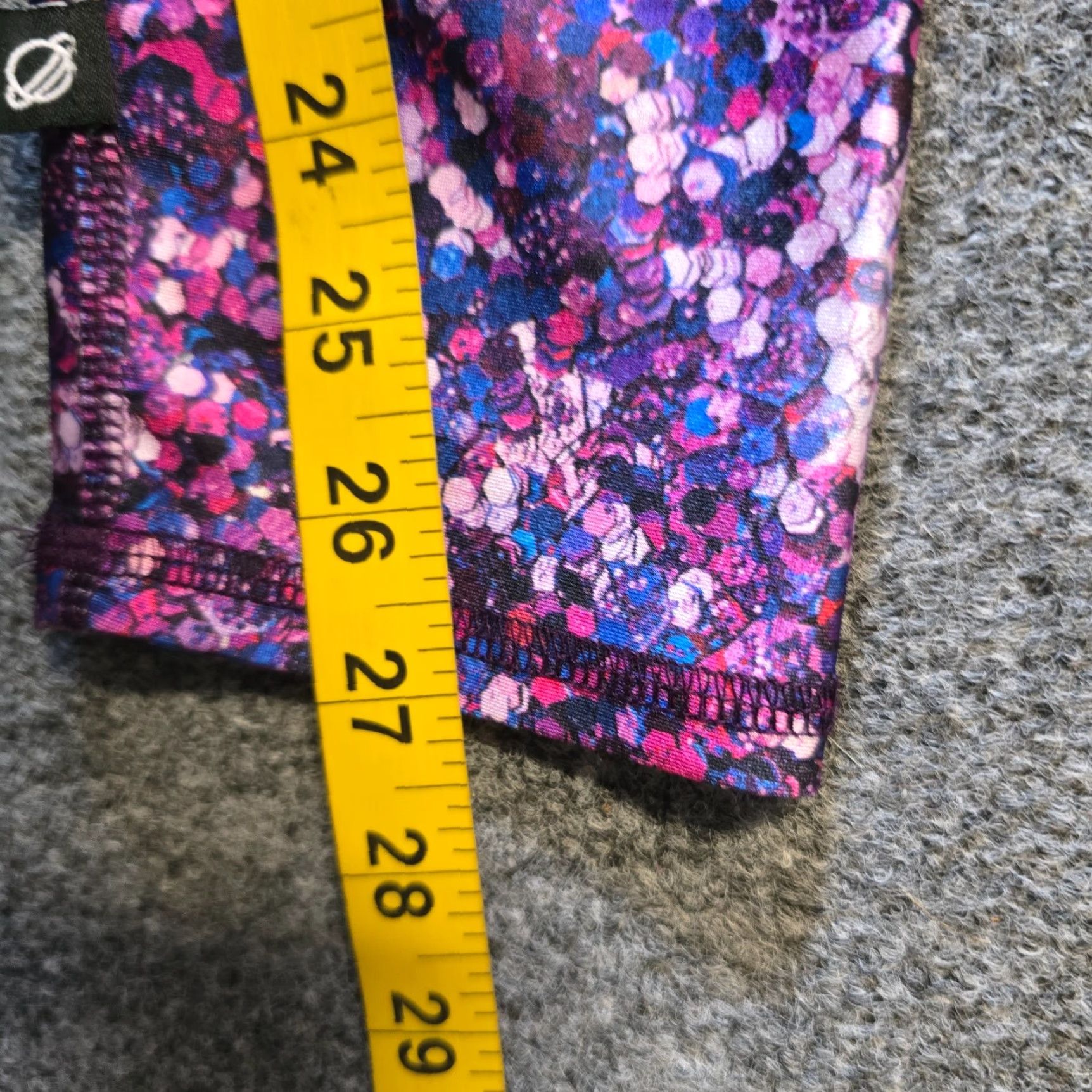Terez Terez Leggings Womens Medium Pink Purple Glitter Peloton Stretchy Workout Size 32" / US 10 / IT 46 - 6 Thumbnail