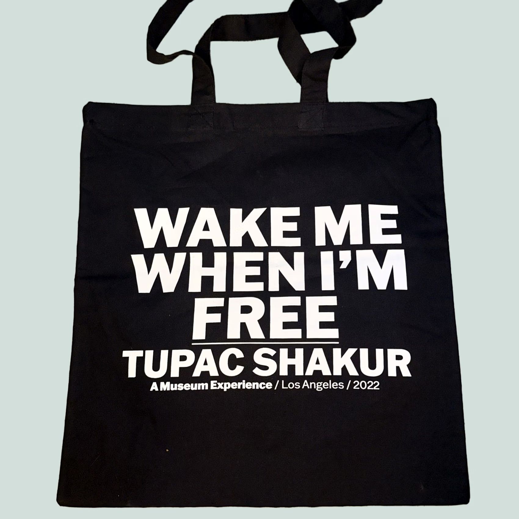 Augusta Sportswear 2Pac Wake Me When I’m Free Tote Bag Womens One Size Black Cotton Tote Augusta Sportswear Size ONE SIZE - 1 Thumbnail
