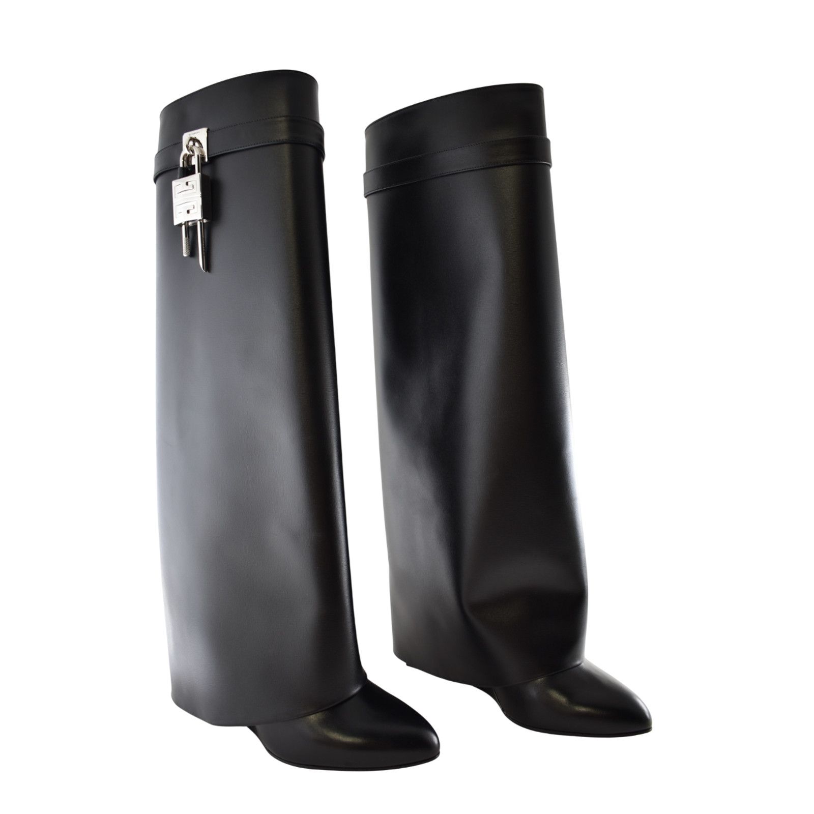 Givenchy Givenchy Shark Lock Pant Black Leather Knee High Boots 42 Size US 12 / IT 42 - 5 Thumbnail
