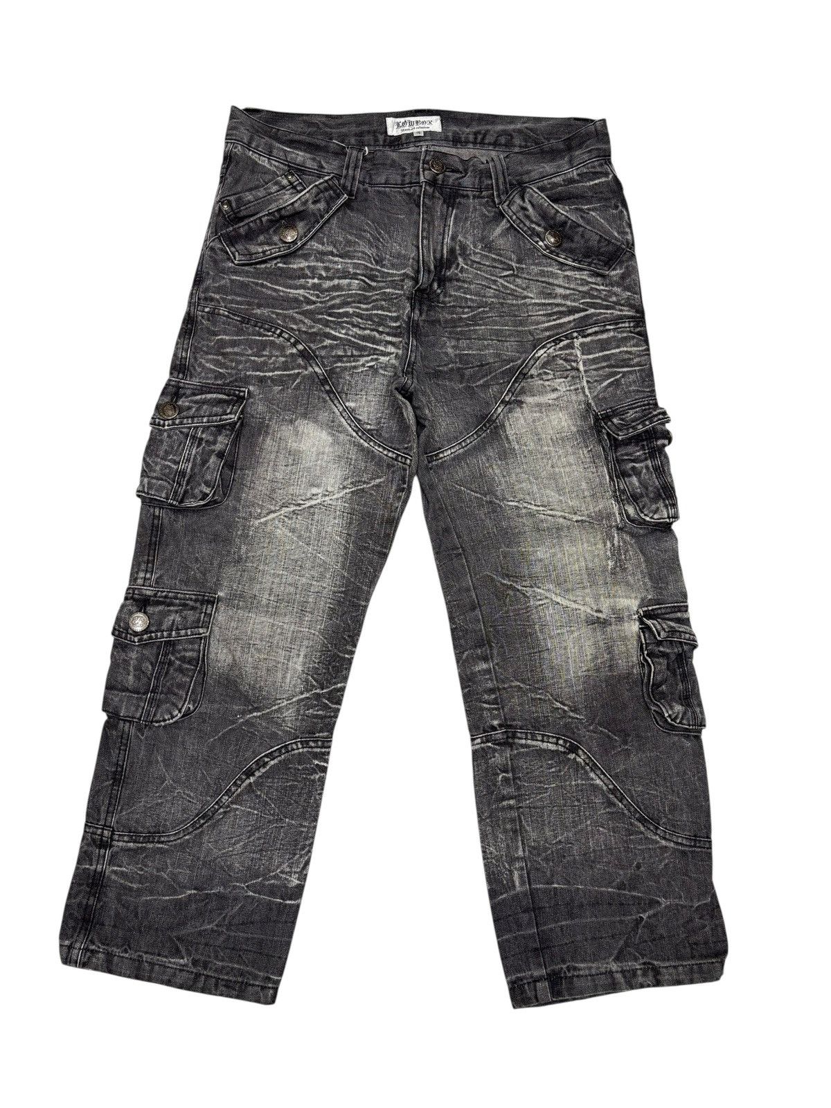 LOWBOX LOWBOX 🇯🇵 CARGO JEANS CROPPED DENIM CARGO PANTS Size US 30 / EU 46 - 7 Thumbnail