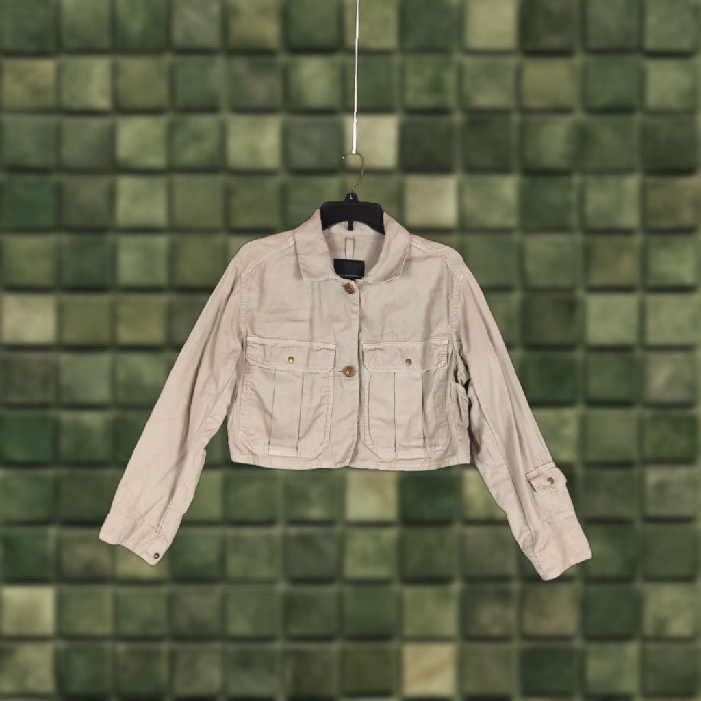 Banana Republic Banana Republic Jacket Womens S Cropped Tan Field Outdoor Utility Streetwear Jacket Size S / US 4 / IT 40 - 1 Thumbnail