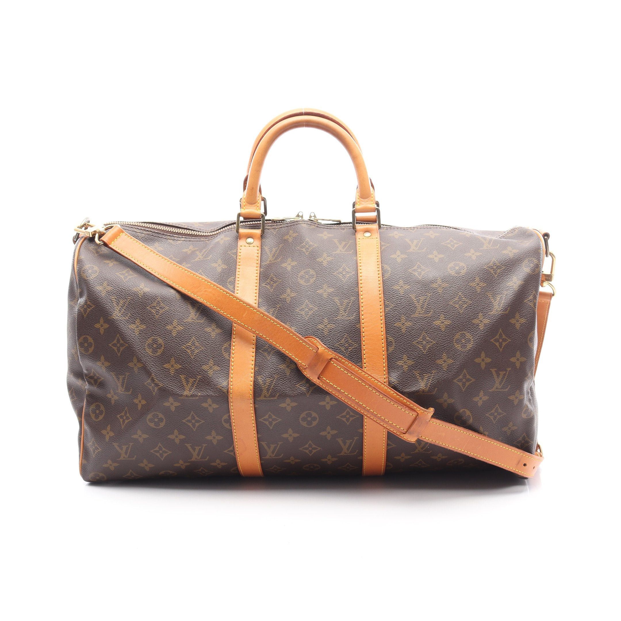Louis Vuitton Louis Vuitton Keepall 50 Monogram Boston Bag Leather Brown Size ONE SIZE - 1 Thumbnail