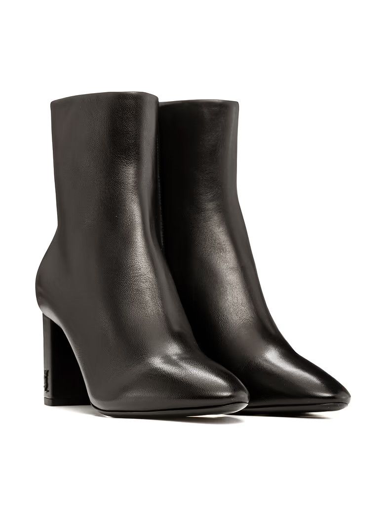 Saint Laurent Paris oc11z1125 529350 Lou Ankle Boots in Smooth Leather in Black Size US 7 / IT 37 - 2 Thumbnail
