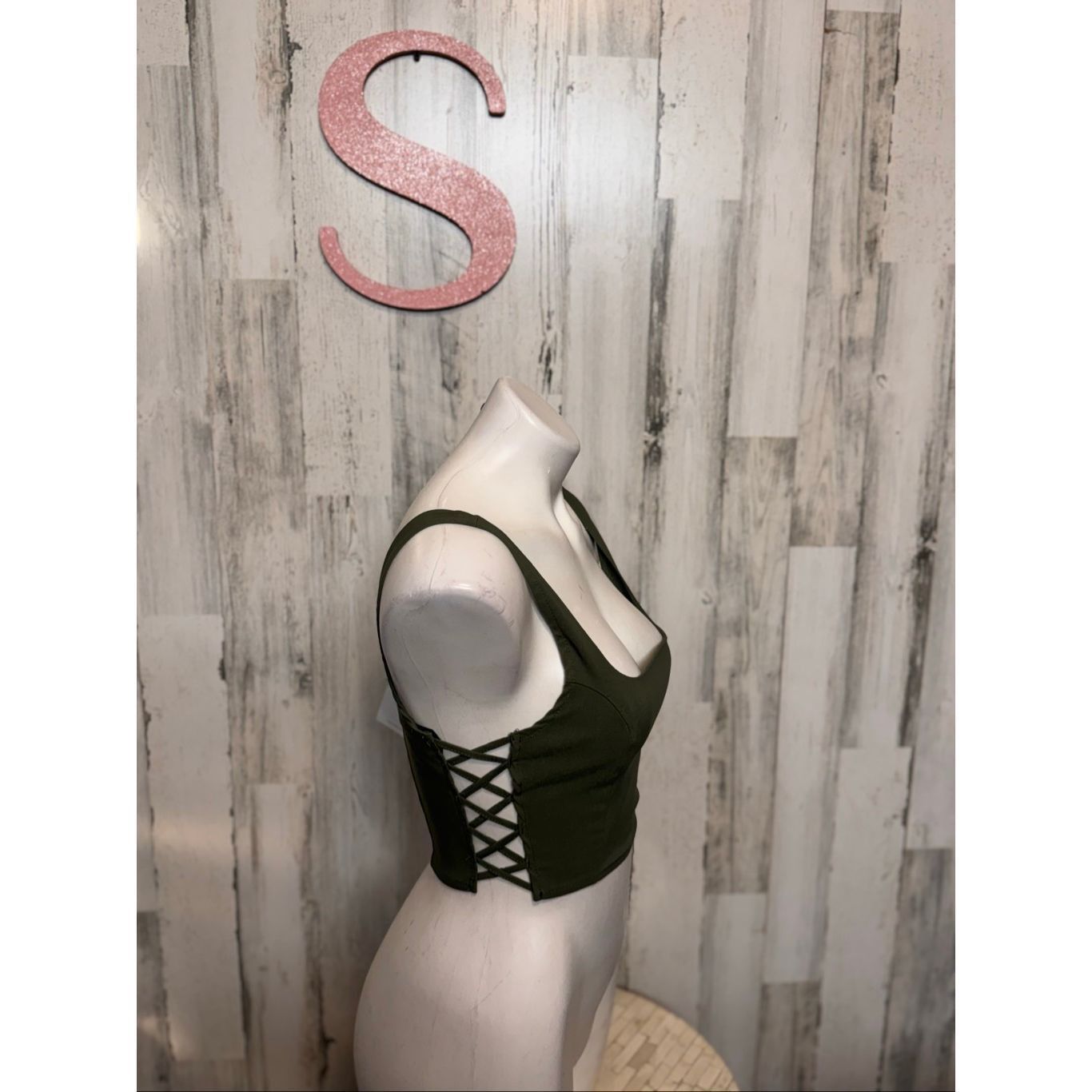 Forever 21 Forever 21 Green Square Neck Bustier Crop Top Size S Size S / US 4 / IT 40 - 2 Thumbnail