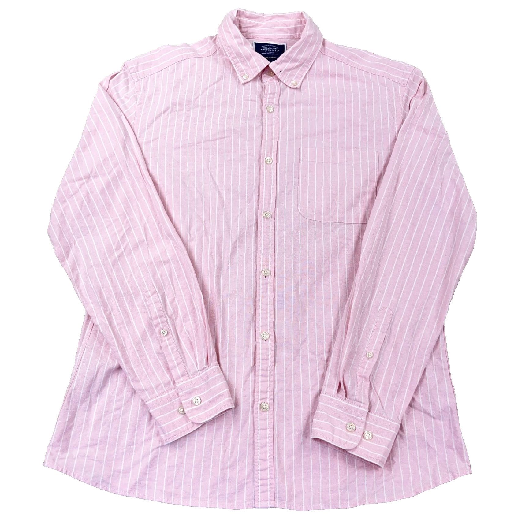 Charles Tyrwhitt Charles Tyrwhitt Shirt Men Large Pink Button Up Extra Slim Fit Oxford Cloth Size US L / EU 52-54 / 3 - 2 Thumbnail