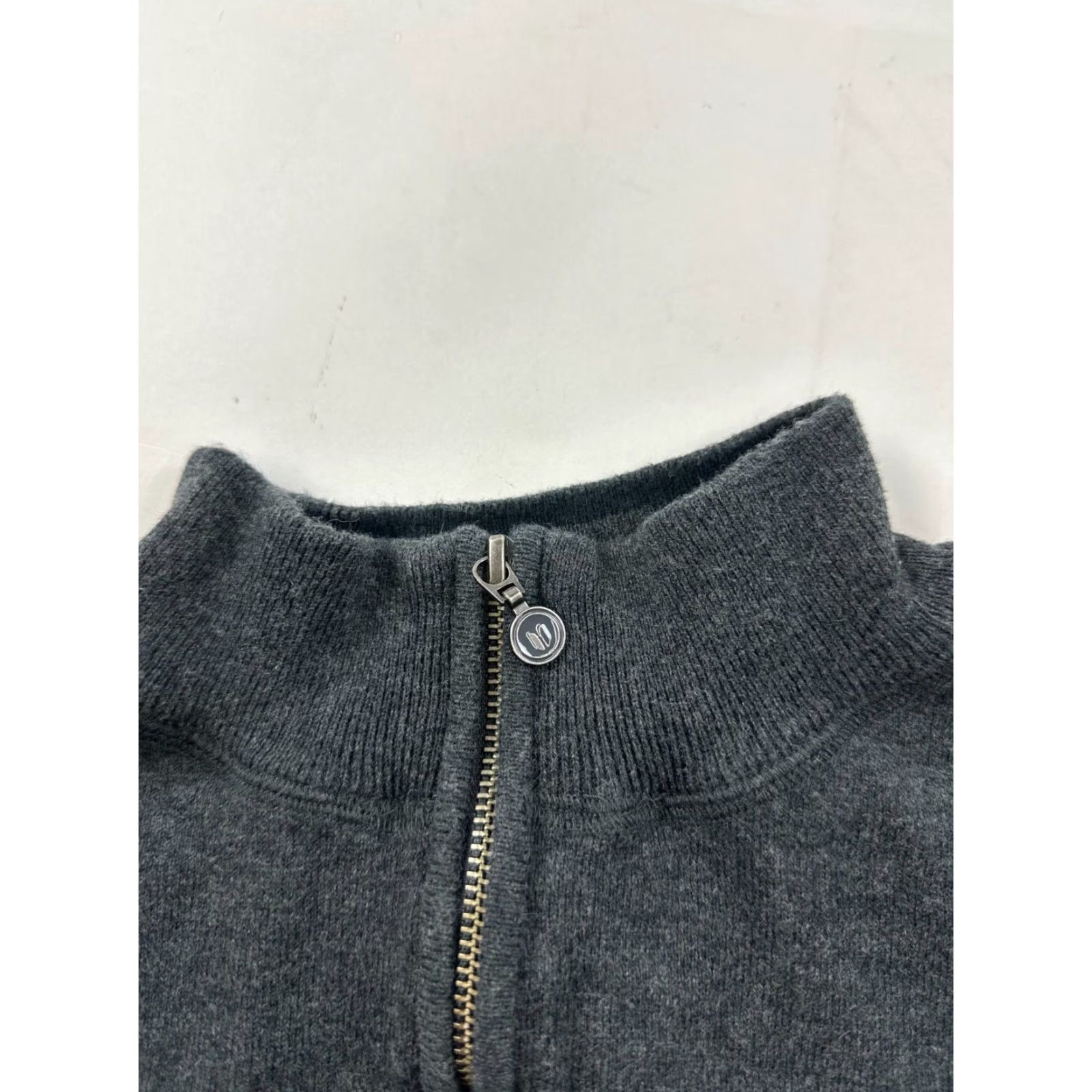 Vintage Linksoul Sweater Mens Medium Gray Cashmere Blend 1/4 Zip Pullover Mock Neck Long Sleeve Casual Winter Fall Mens Size US M / EU 48-50 / 2 - 4 Thumbnail