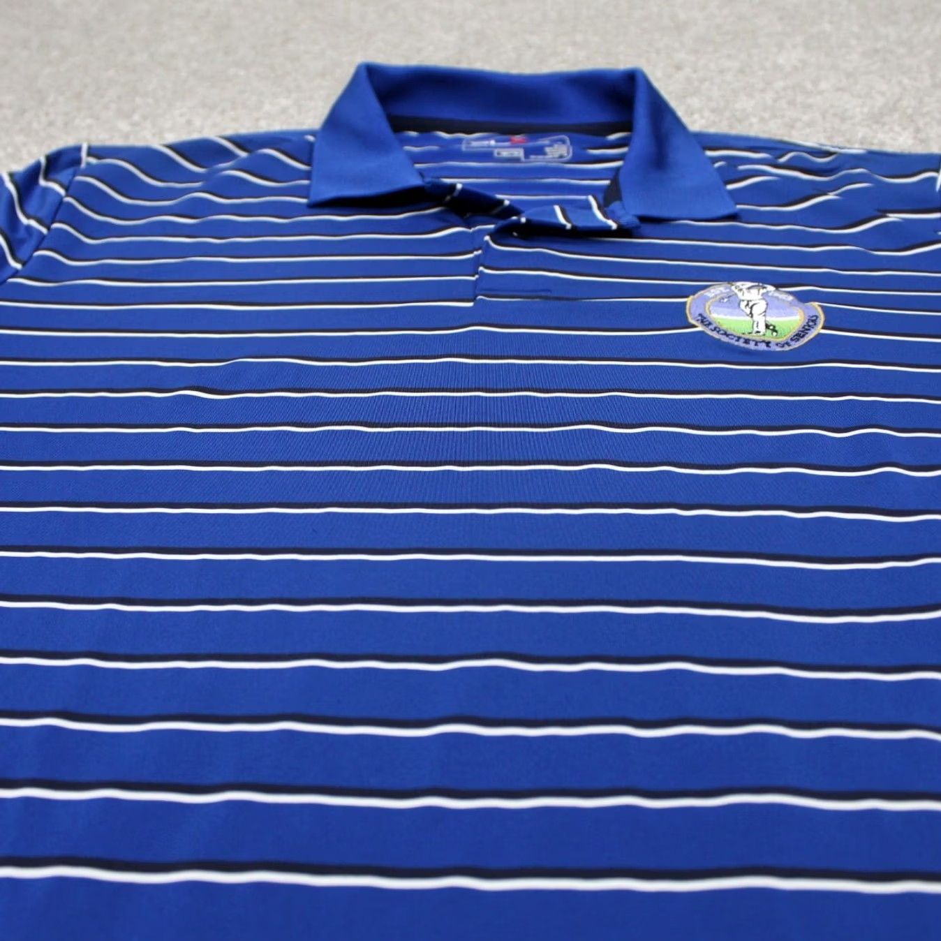 RLX Ralph Lauren RLX Ralph Lauren Polo Shirt Mens XL Blue Short Sleeve Pullover Polo Golf Sports Polyester Blend Stretch Moisture Wicking Striped Logo Button Size US XL / EU 56 / 4 - 4 Thumbnail