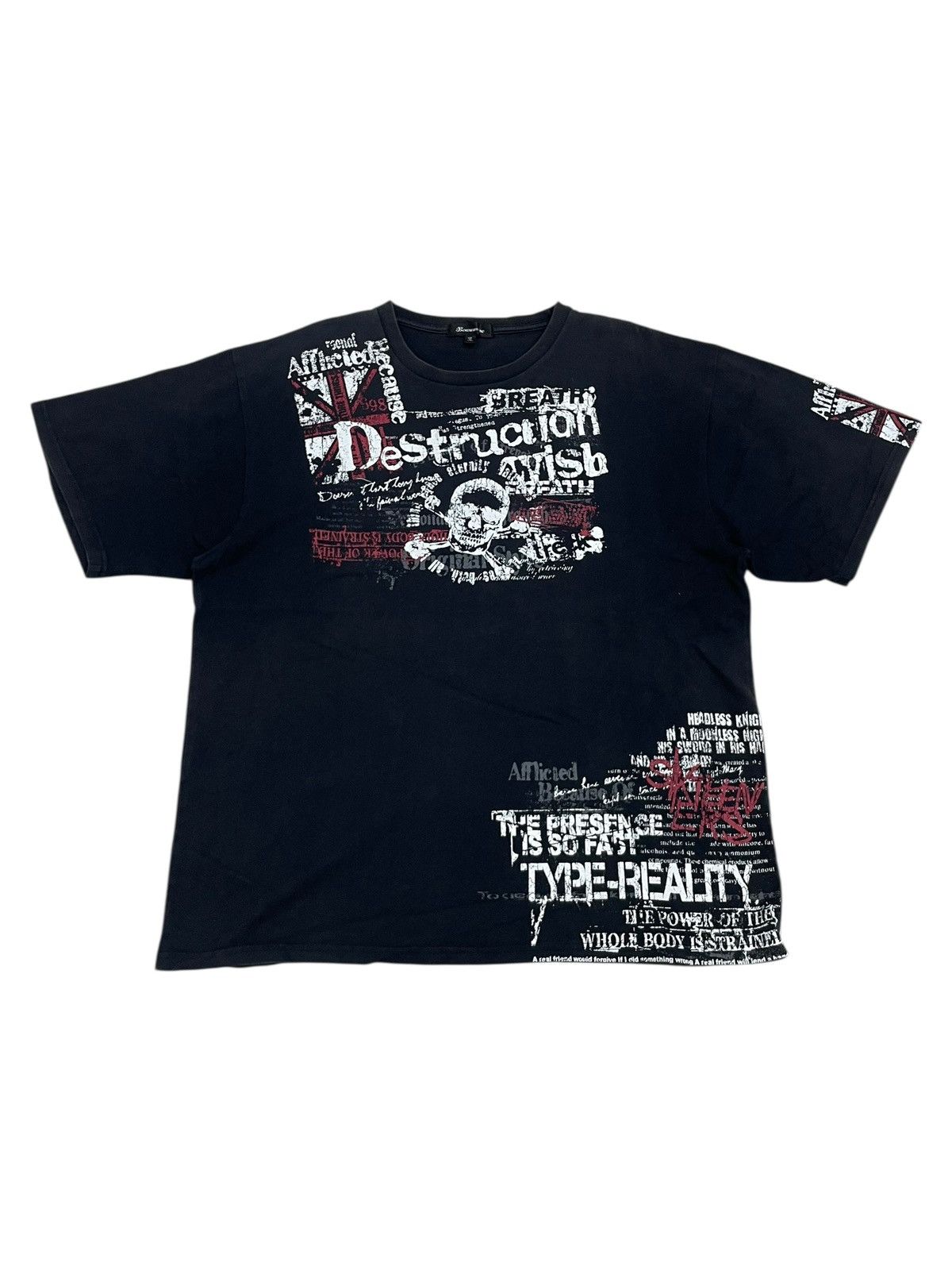 Japanese Brand Beaumere Destruction Wish Affliction Punk Tour Y2K Wording Size US XXL / EU 58 / 5 - 1 Thumbnail
