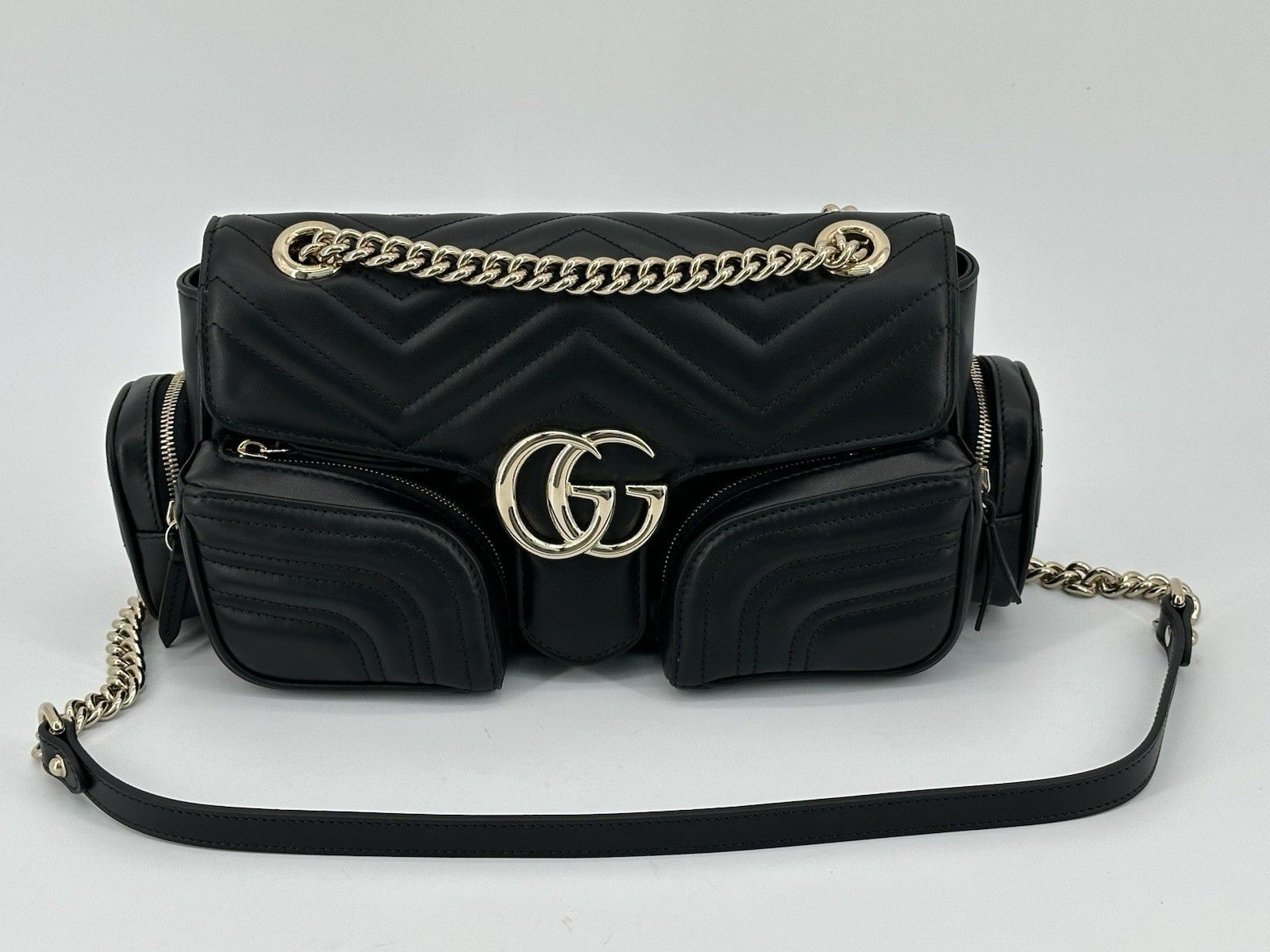 Gucci New Gucci Bag Marmont Leather Black Woman Size ONE SIZE - 8 Thumbnail