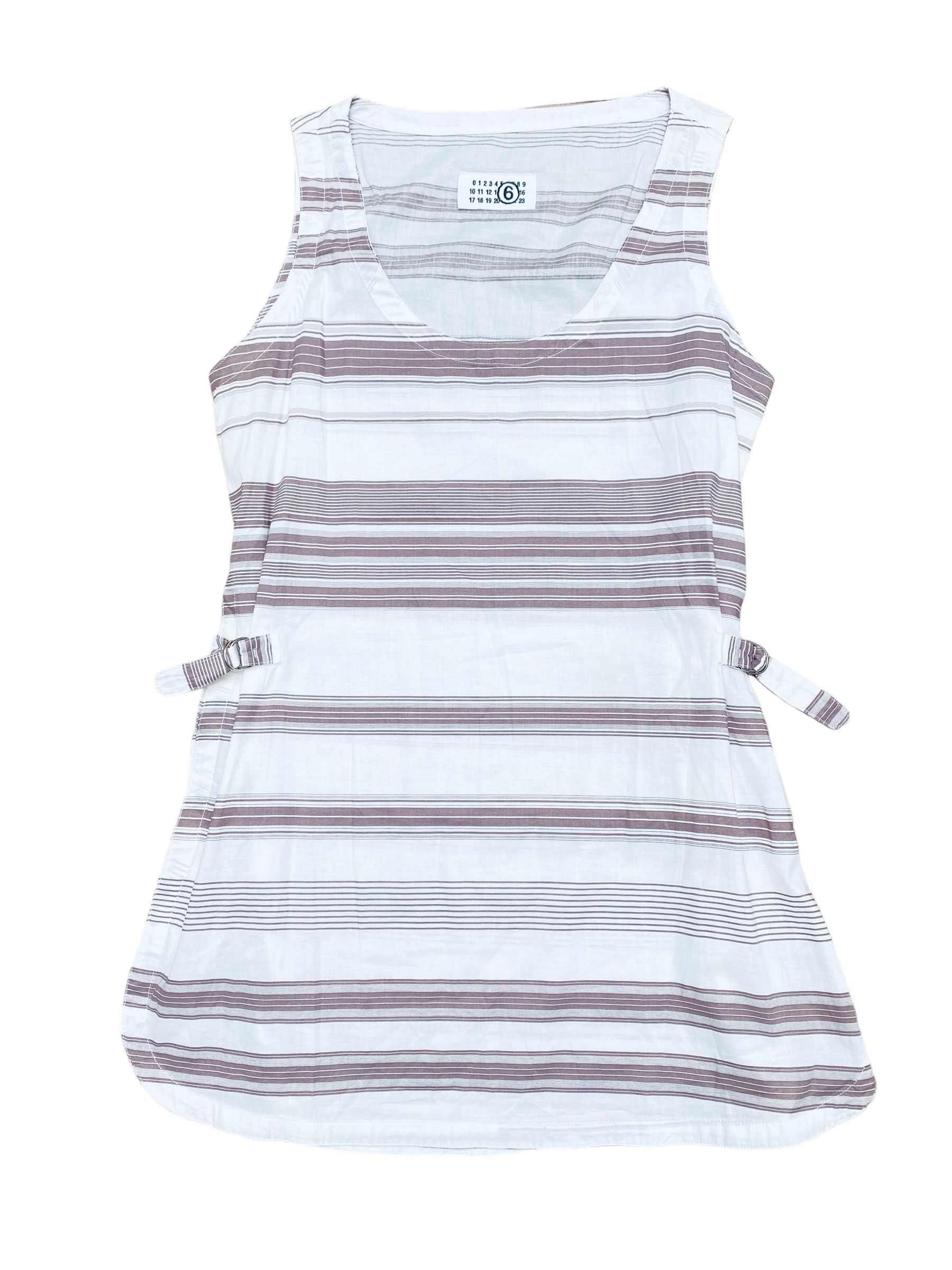 SS 2008 White brown striped tank top / Small dress