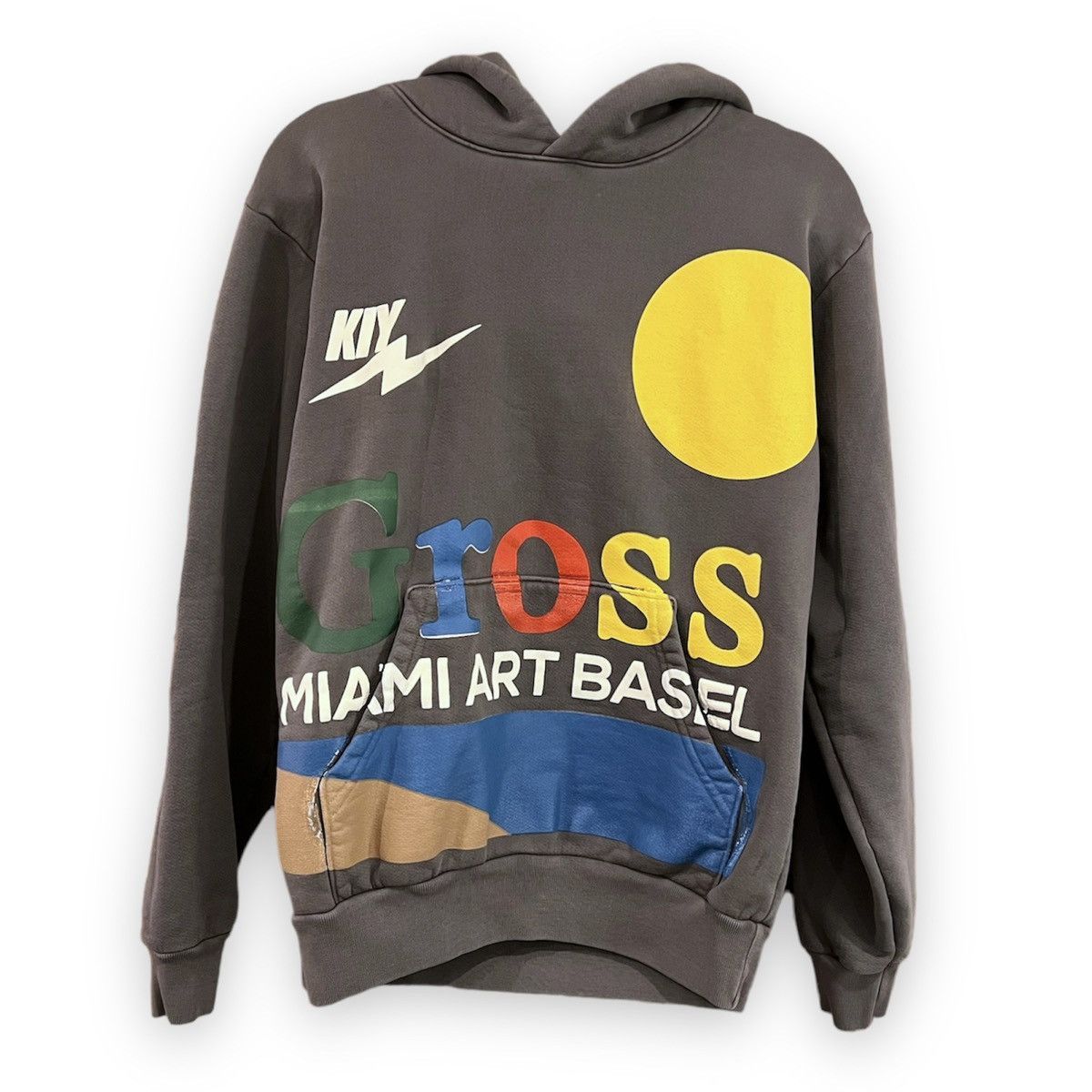 image of Kool Kiy Miami Art Basel 2021 Hoodie in Grey, Men's (Size Small)