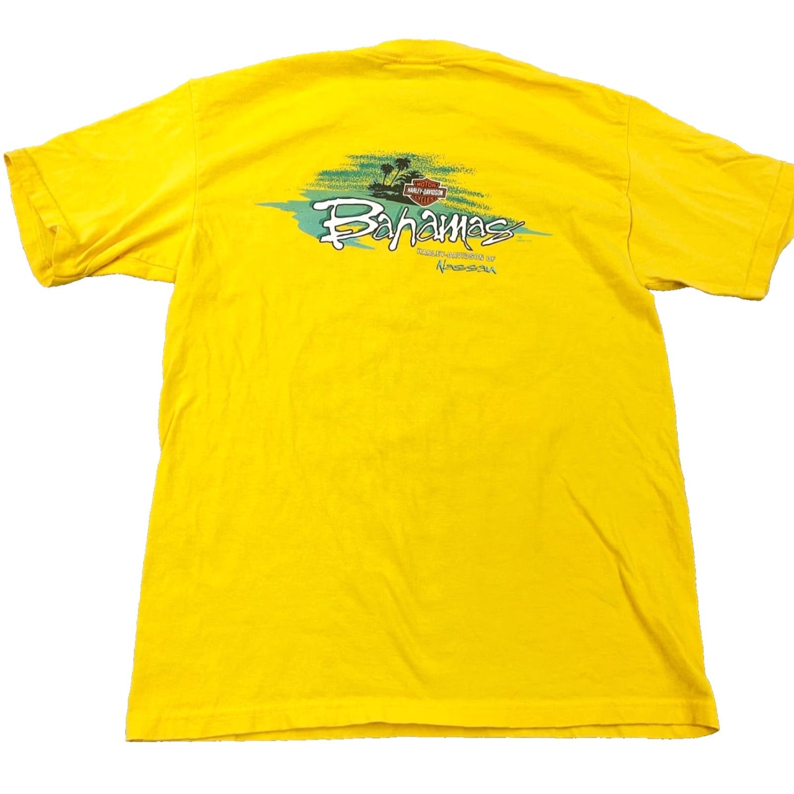Harley Davidson VINTAGE Harley-Davidson Shirt Men M Yellow Bahamas Tee Biker Motorcycle Y2K Size US M / EU 48-50 / 2 - 2 Thumbnail
