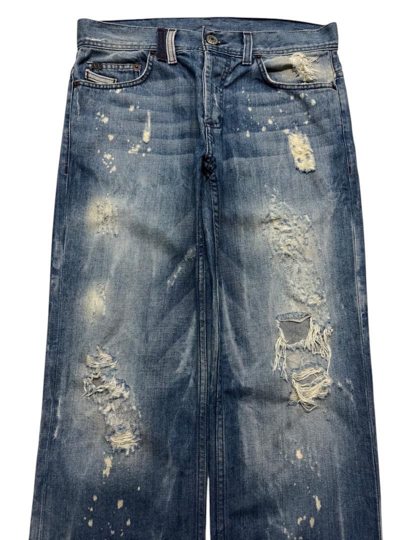 If Six Was Nine VINTAGE ARMANI EXCHANGE DESTROY SPLASHING FADED DENIM GRUNGE Size US 31 - 3 Thumbnail