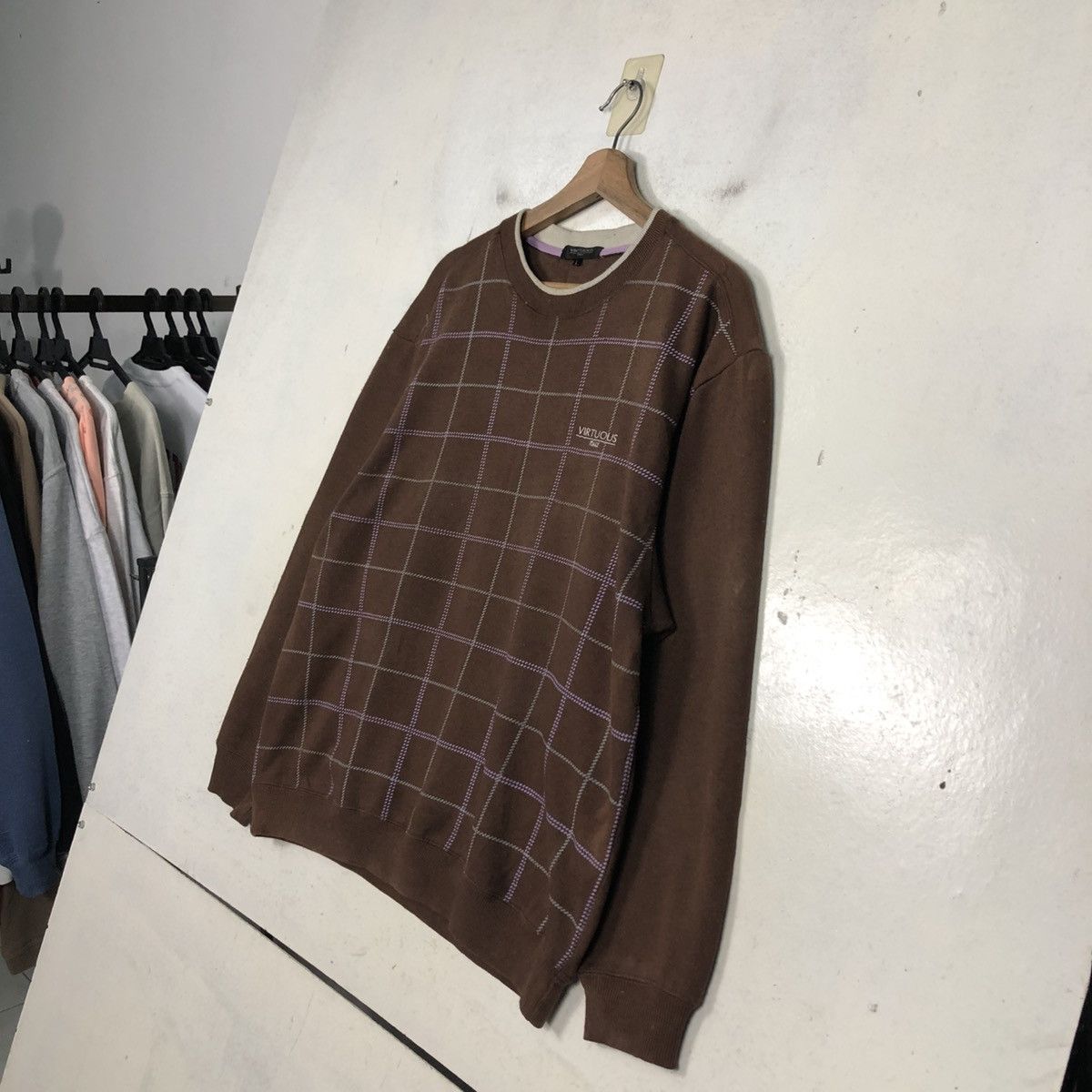 Japanese Brand 📌Vintage Sweatshirt Virtuous Tartan Design Issey Miyake Size US L / EU 52-54 / 3 - 4 Thumbnail
