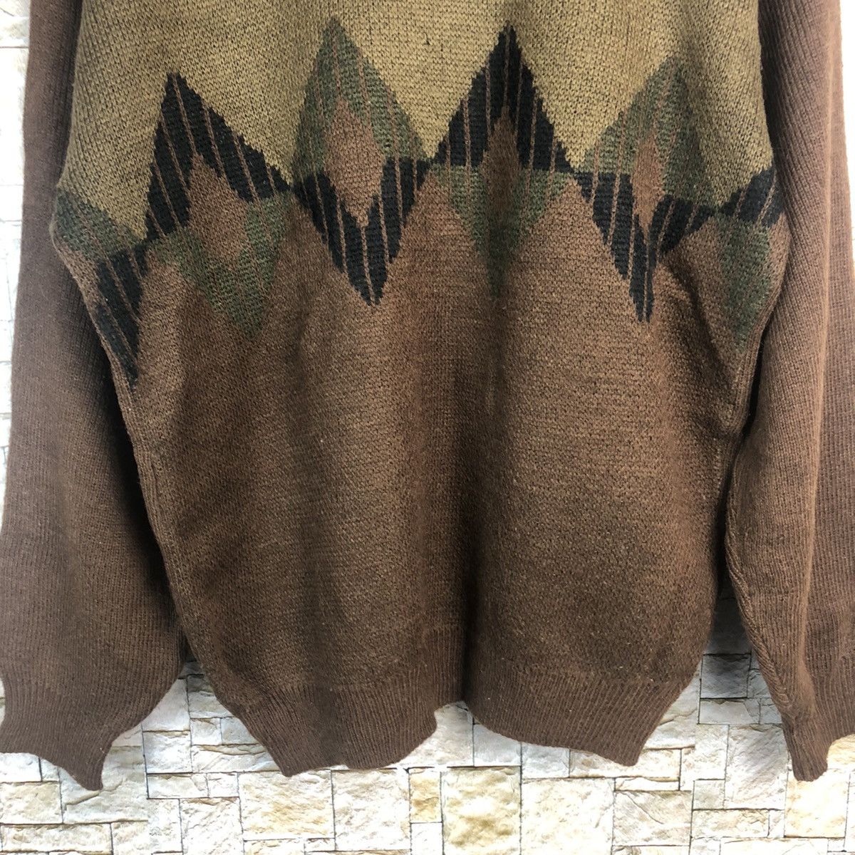 Homespun Knitwear × Japanese Brand Eldorada Brown vintage Knitwear #A206 Size US L / EU 52-54 / 3 - 6 Thumbnail