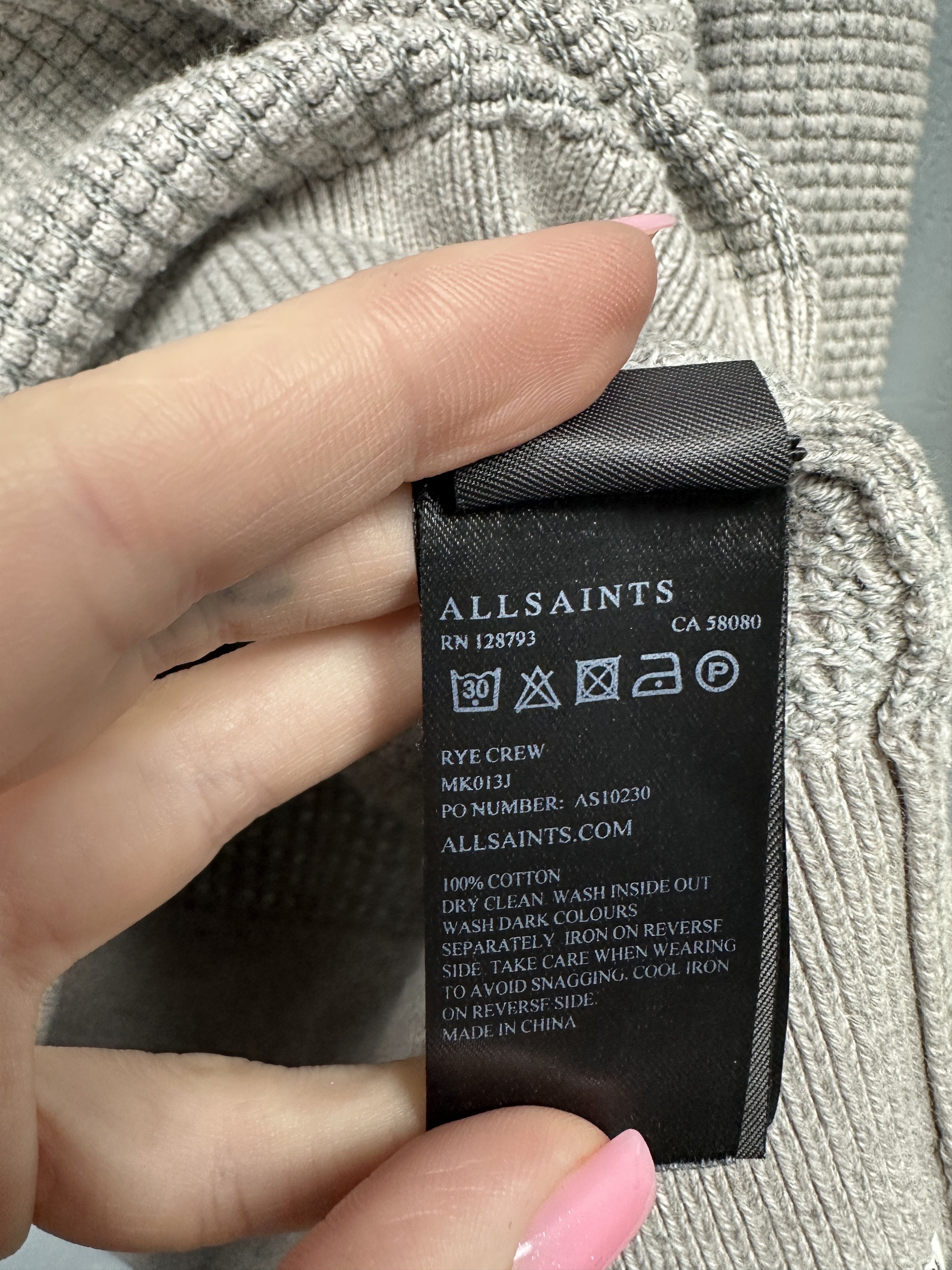 Allsaints Allsaints Mens Rye Crew Neck Knit Sweater Size US XL / EU 56 / 4 - 4 Thumbnail