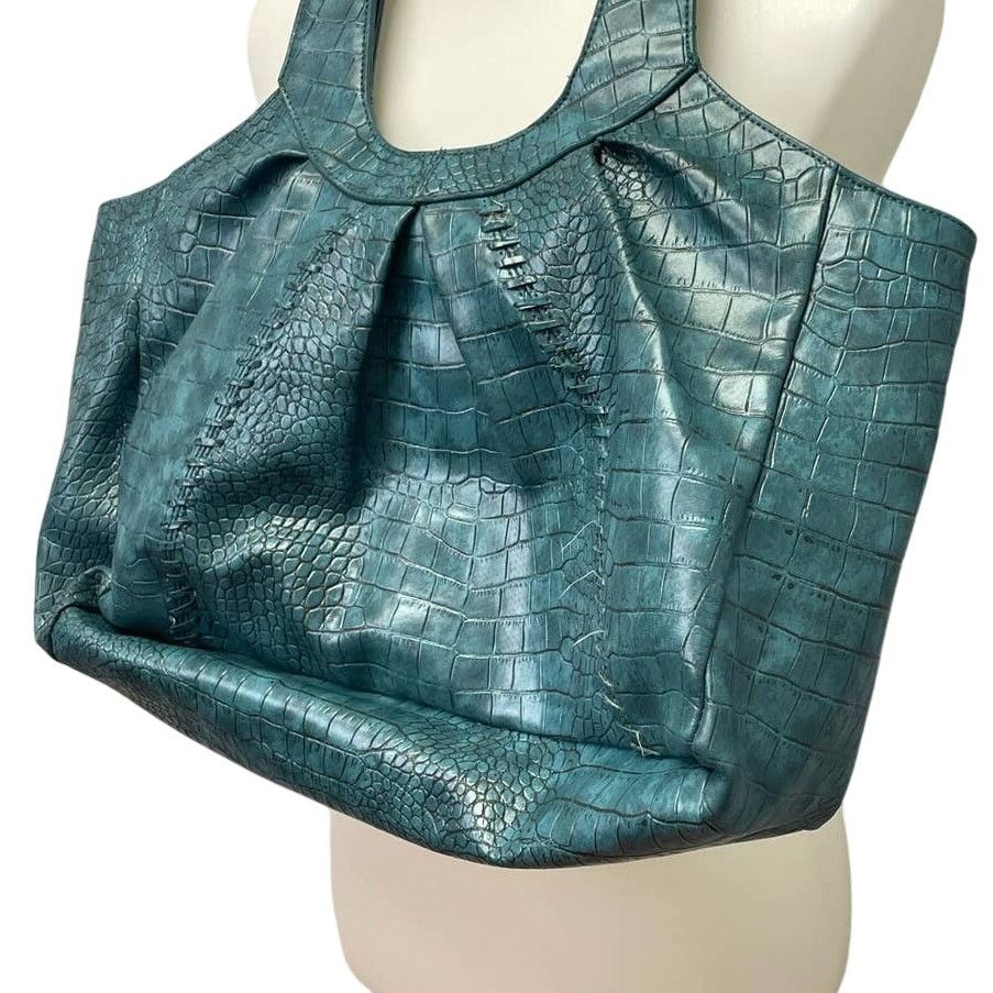 Apt. 9 Apt 9 Faux Croc Leather Vinyl Large Handbag Purse Bag Size ONE SIZE - 3 Thumbnail