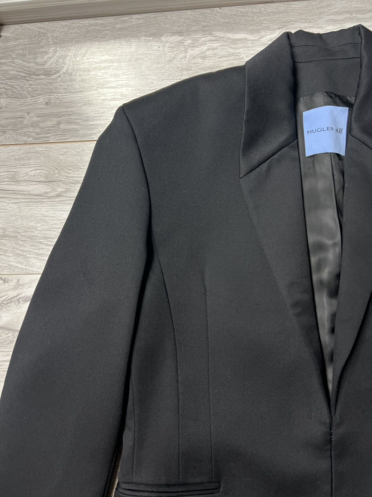 H&M × Mugler THIERRY MUGLER x H&M DEFINED WAIST WOOL BLAZER JACKET MEN’S Size 48R - 9 Thumbnail
