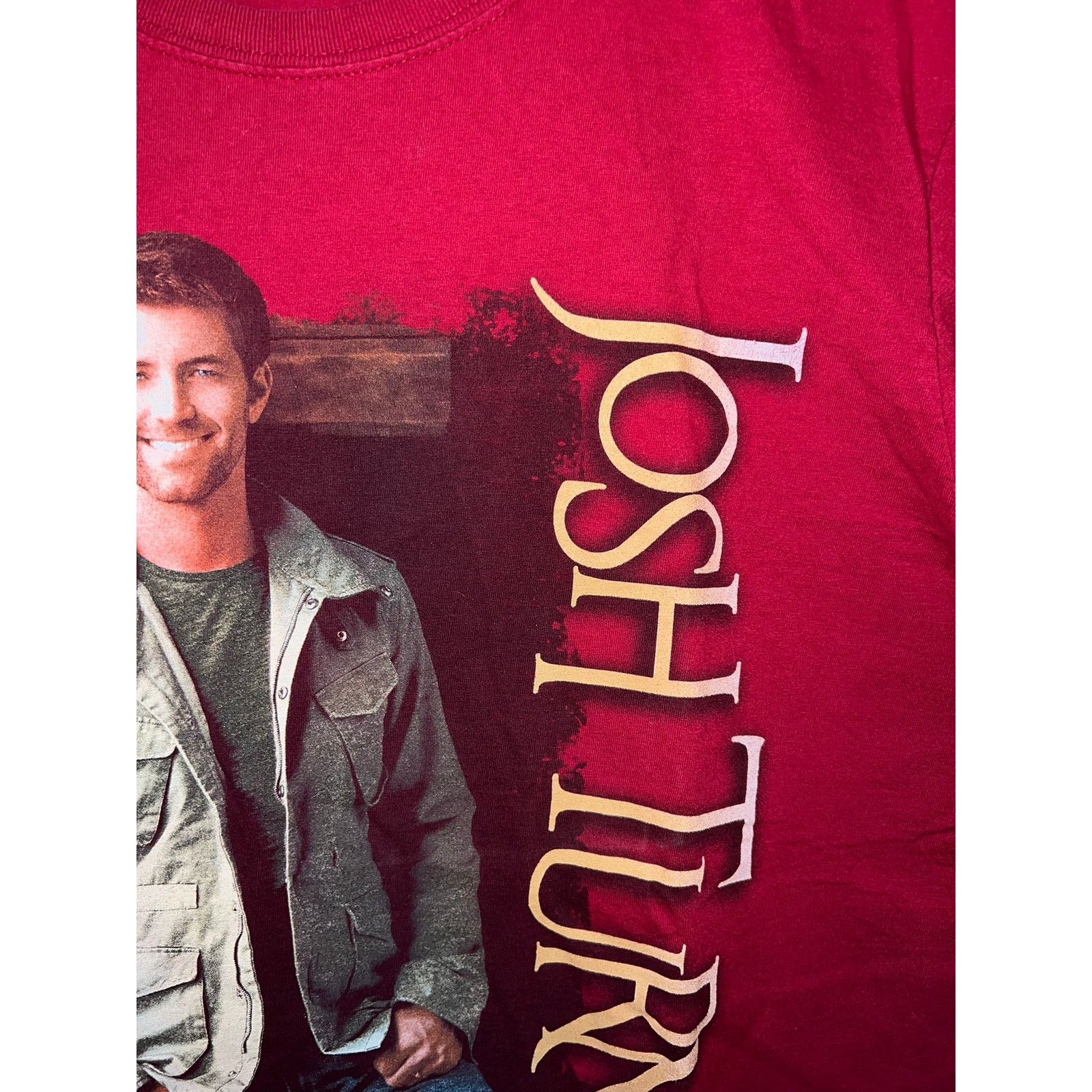 Gildan Womens Josh Turner Country Shirt Tour Concert Red Tee Large Size L / US 10 / IT 46 - 3 Thumbnail
