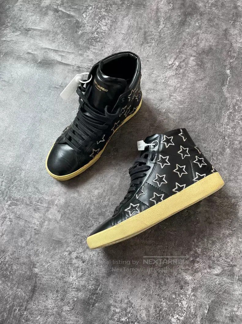 Saint Laurent Paris Saint Laurent Paris Black Warrior Star High Top Sneakers Size US 9 / EU 42 - 3 Thumbnail