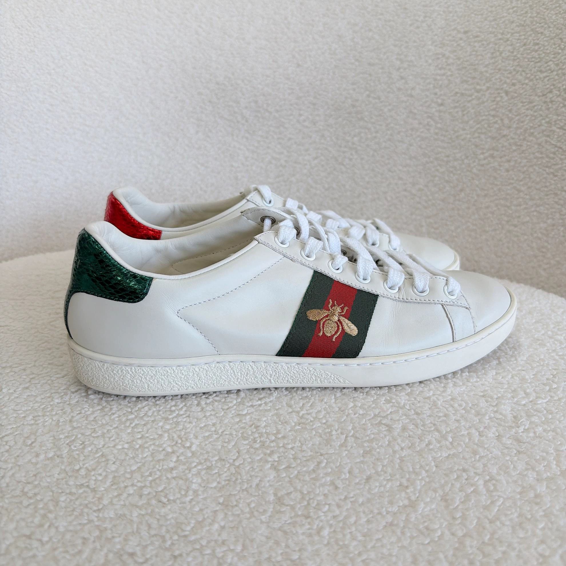 Gucci Gucci White Bee Embroidered Sneaker 39 2377 Size US 8.5 / EU 41-42 - 4 Thumbnail