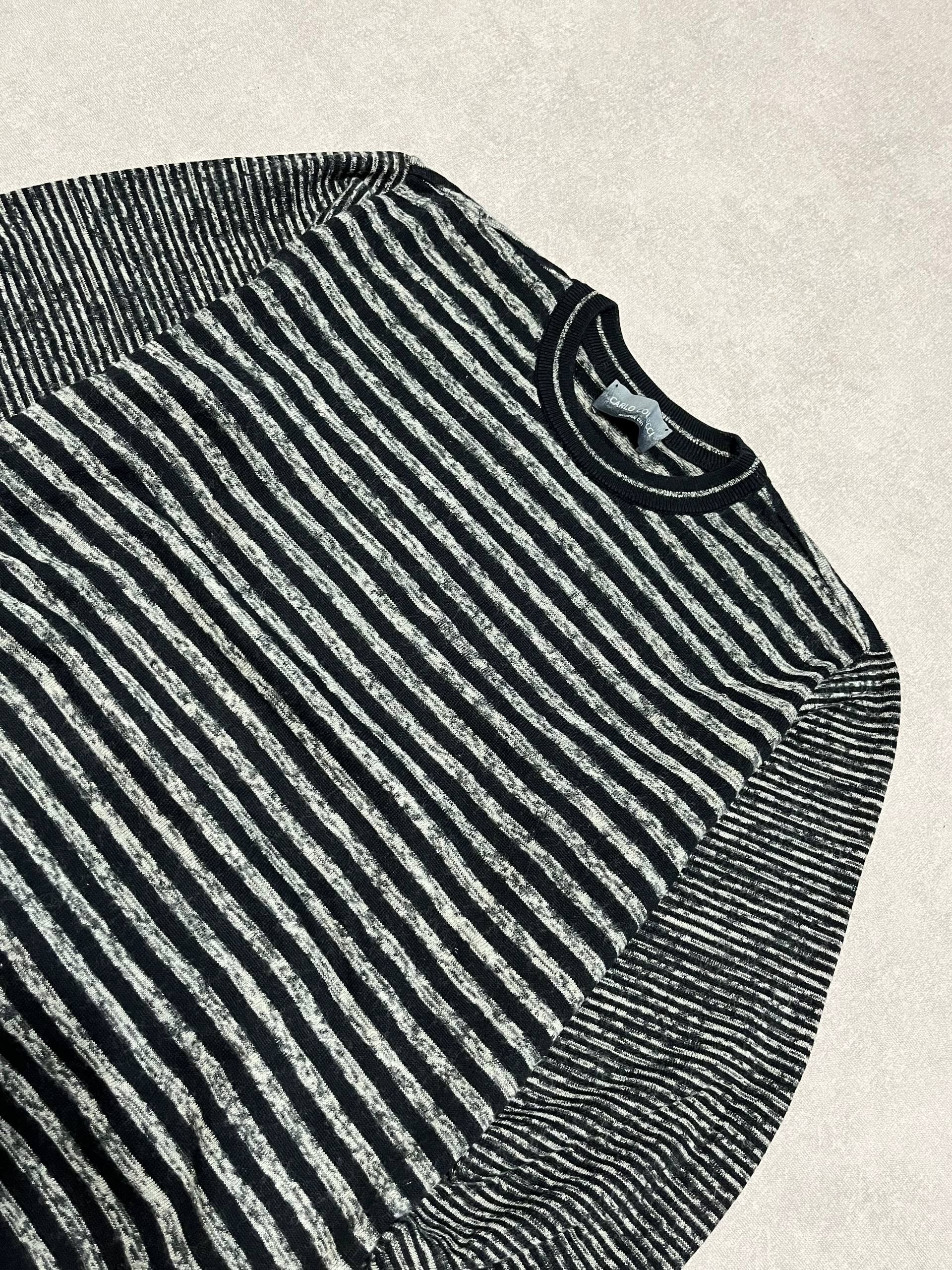 Carlo Colucci Carlo Colucci Mens Sweater Pullover Striped Black Vintage Size US XL / EU 56 / 4 - 5 Thumbnail