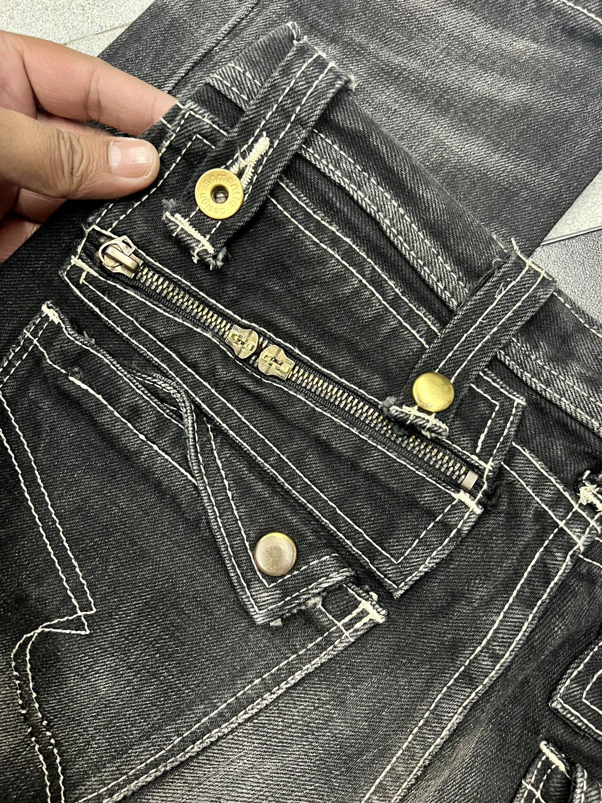 If Six Was Nine SEMANTIC DESIGN SMOKED BLACK DENIM Size US 32 / EU 48 - 12 Thumbnail