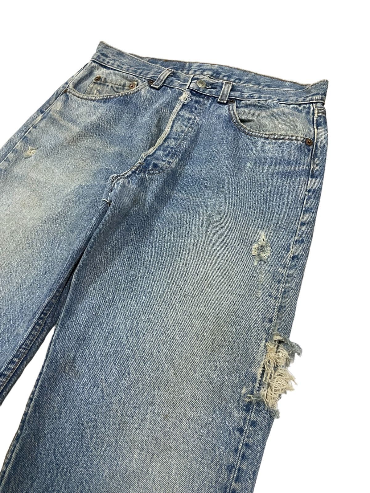 Levi's Vintage Clothing Vintage 80s Levi’s 501 Straight Cut Blue Wash Denim #546 Size US 31 - 3 Thumbnail