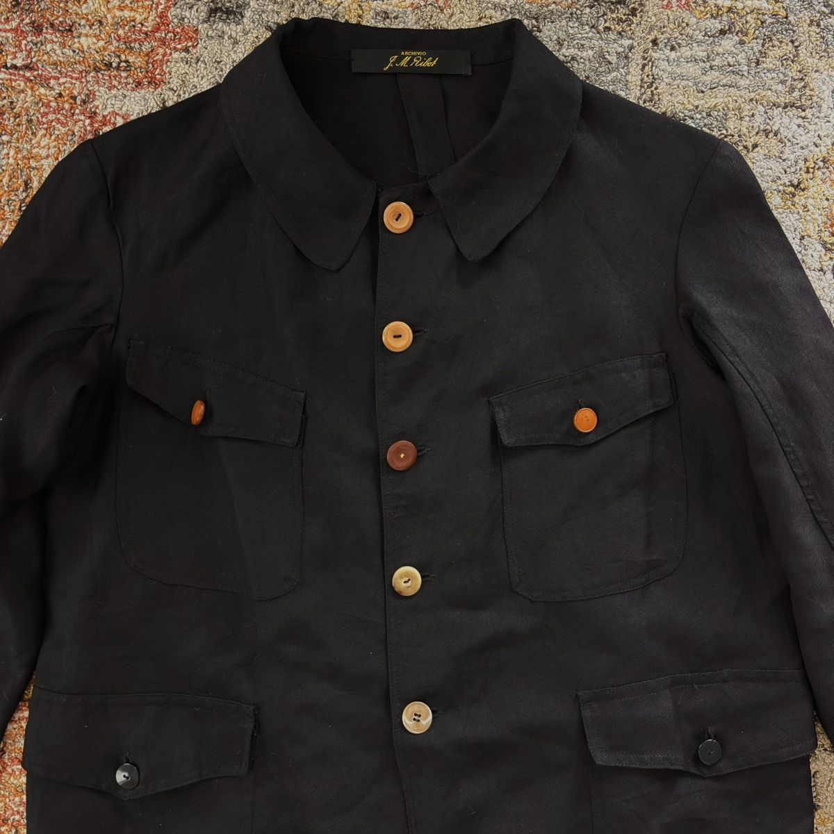 Archivio J.M. Ribot wool linen work jacket w/ antique buttons chore coverall Size US S / EU 44-46 / 1 - 2 Thumbnail