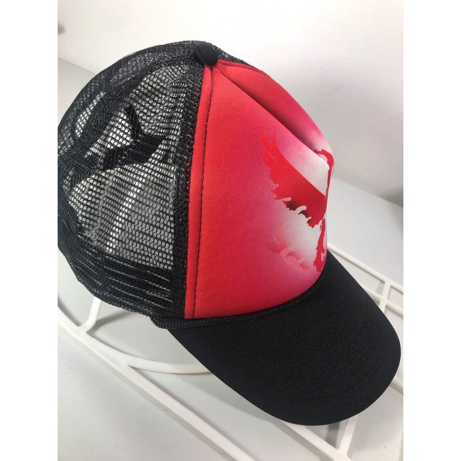 Other Pokémon Go Airbrush Look Black And Red Trucker Hat Adjustabl Size ONE SIZE - 4 Thumbnail