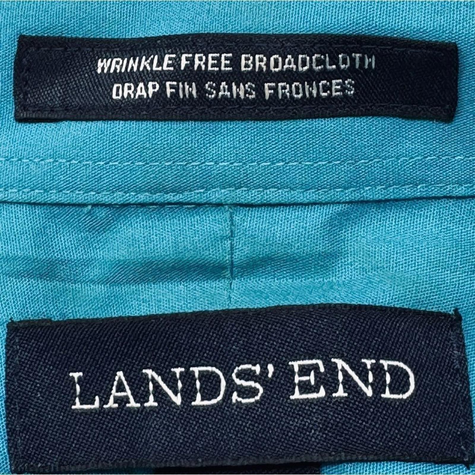 Lands' End Lands End Turquoise Wrinkle Free Broadcloth Shirt Size 18x35 Size US M / EU 48-50 / 2 - 4 Thumbnail