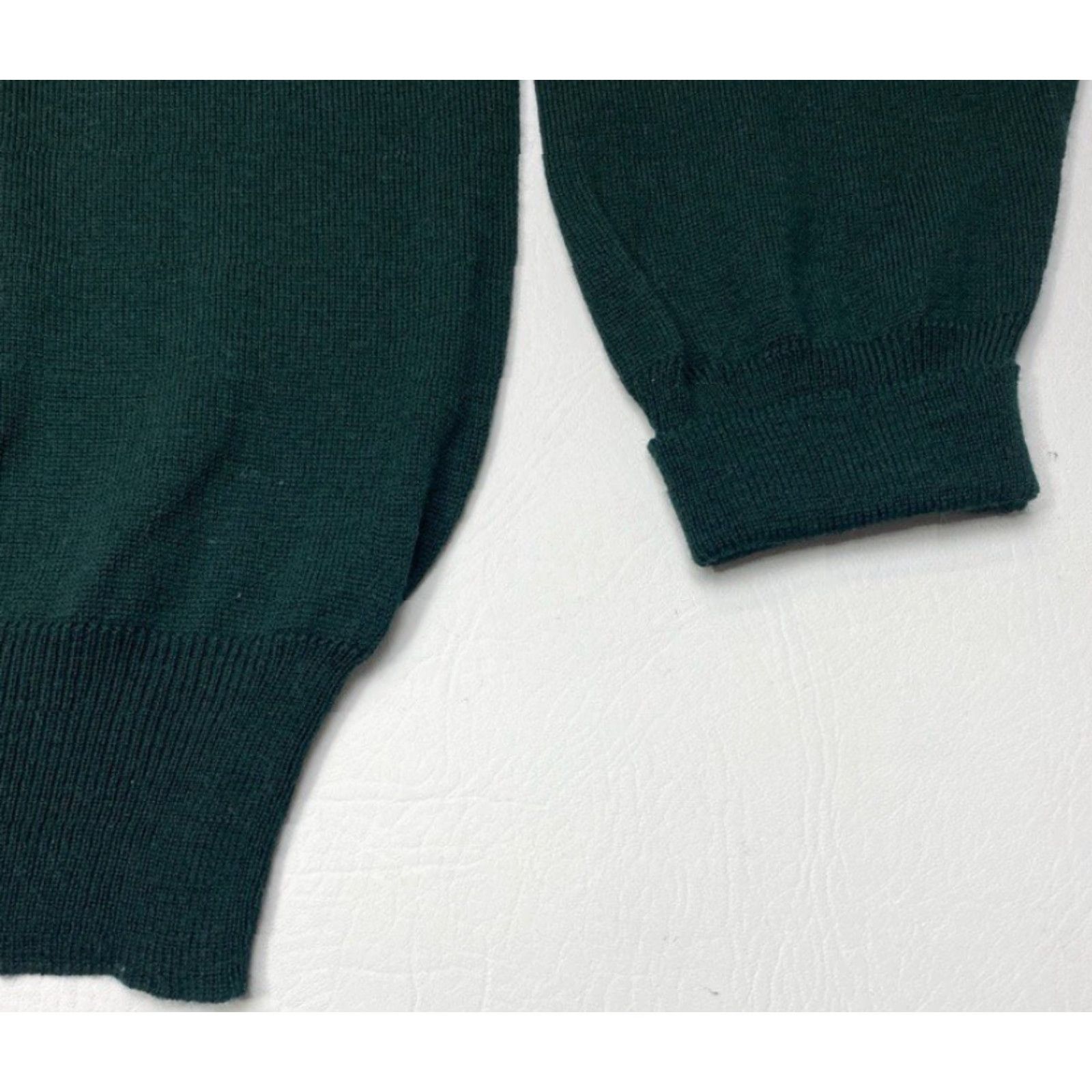 Lord & Taylor VINTAGE Lord & Taylor 1/2 Button Collard Sweater Merino Wool Men's Large Green Size US L / EU 52-54 / 3 - 4 Thumbnail