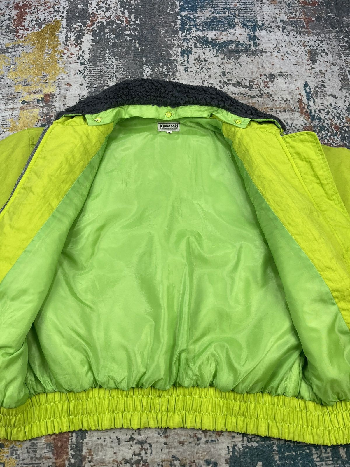 Sports Specialties Vintage Kawasaki Lime Green Motorcycle Nylon Jackets Size US M / EU 48-50 / 2 - 10 Thumbnail