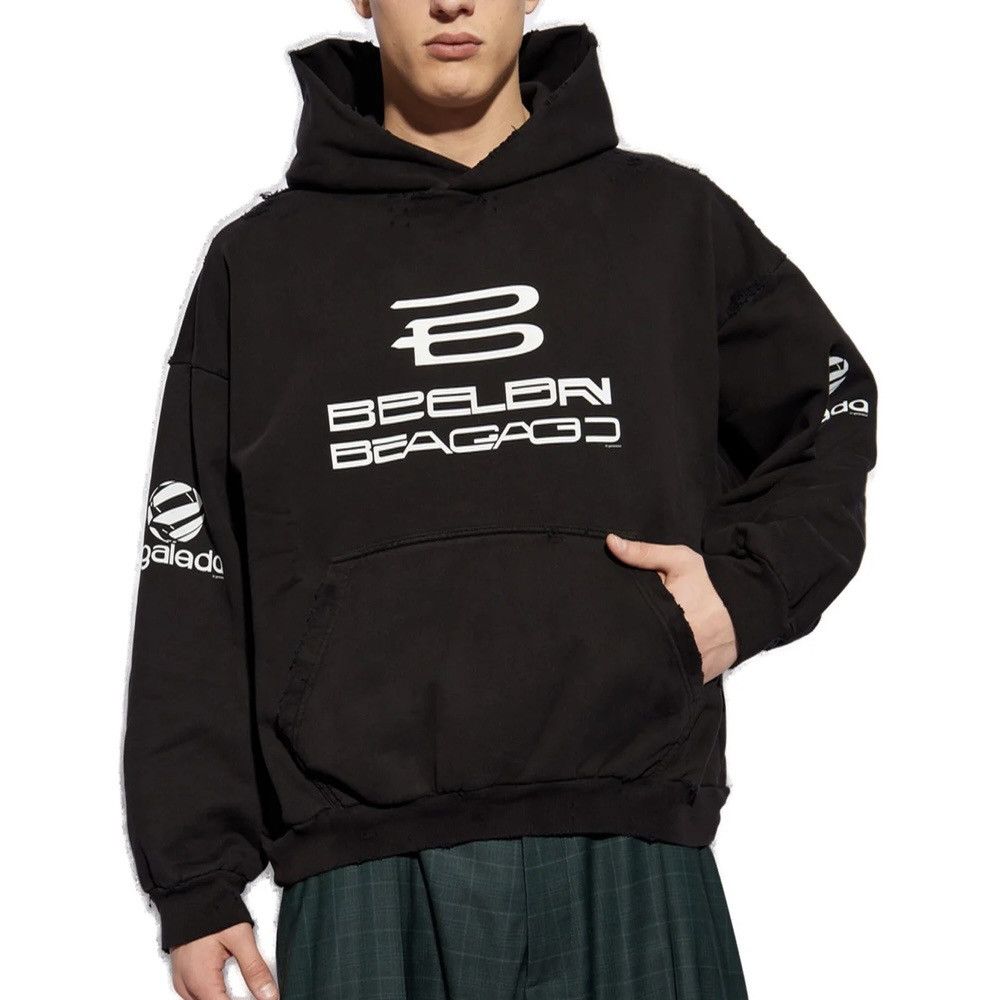 Balenciaga Balenciaga Oversized Distressed Hoodie Size US L / EU 52-54 / 3 - 1 Thumbnail