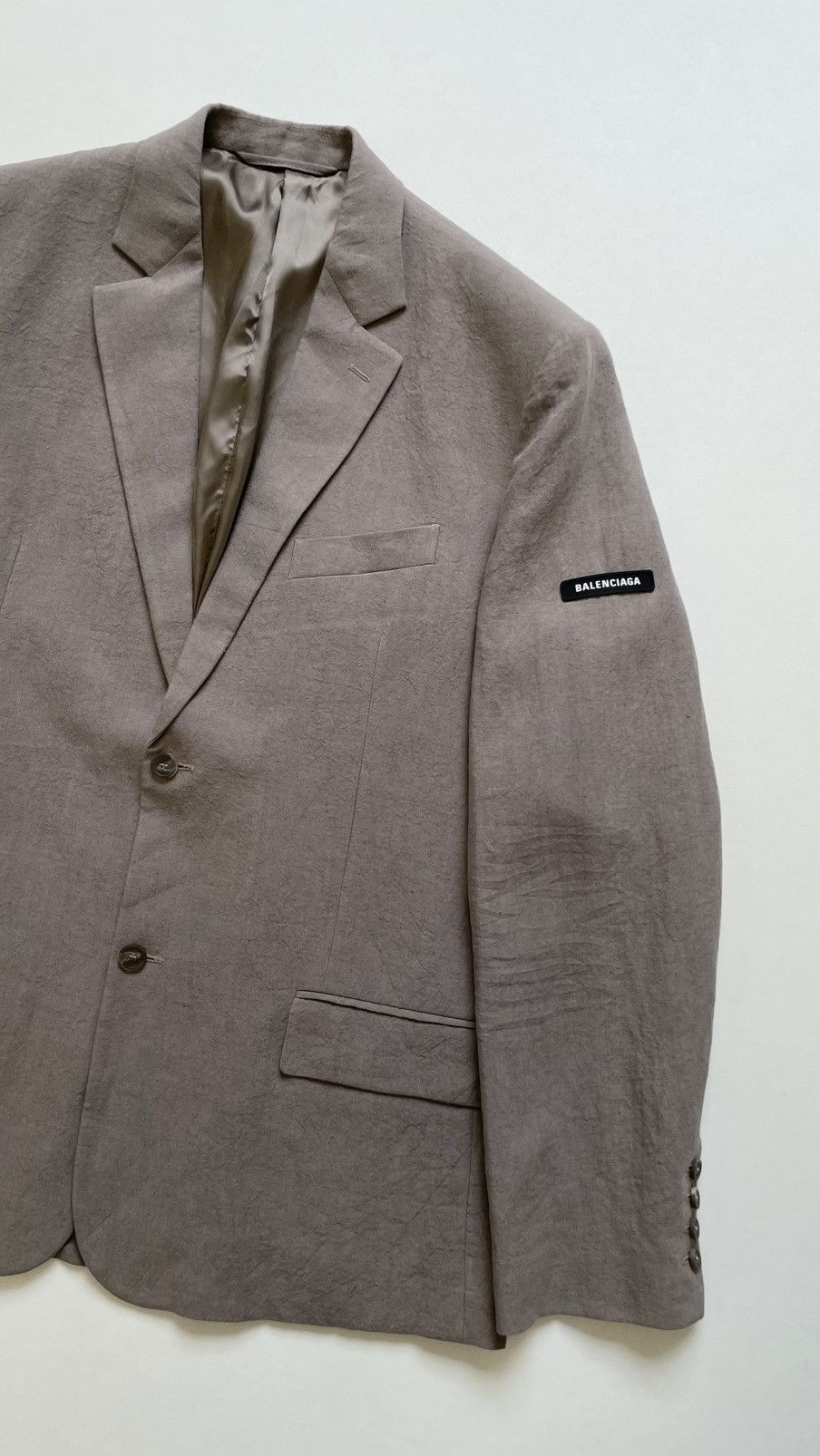Balenciaga Light Grey Linen Oversized Blazer Size 38R - 17 Thumbnail