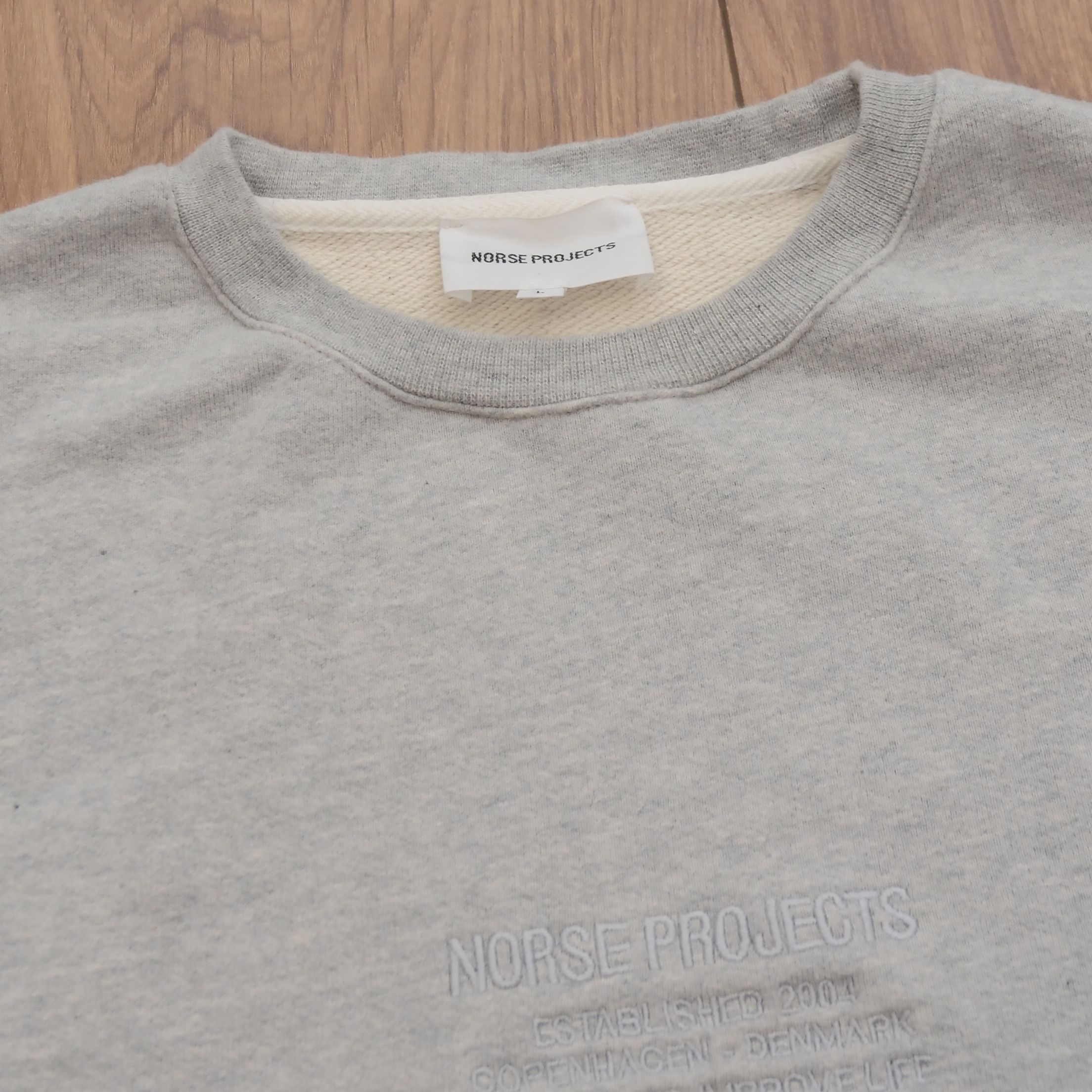 Norse Projects Norse Projects VAGN LOGO CREW Long Sweatshirt Sz L Big Logo Size US L / EU 52-54 / 3 - 6 Thumbnail
