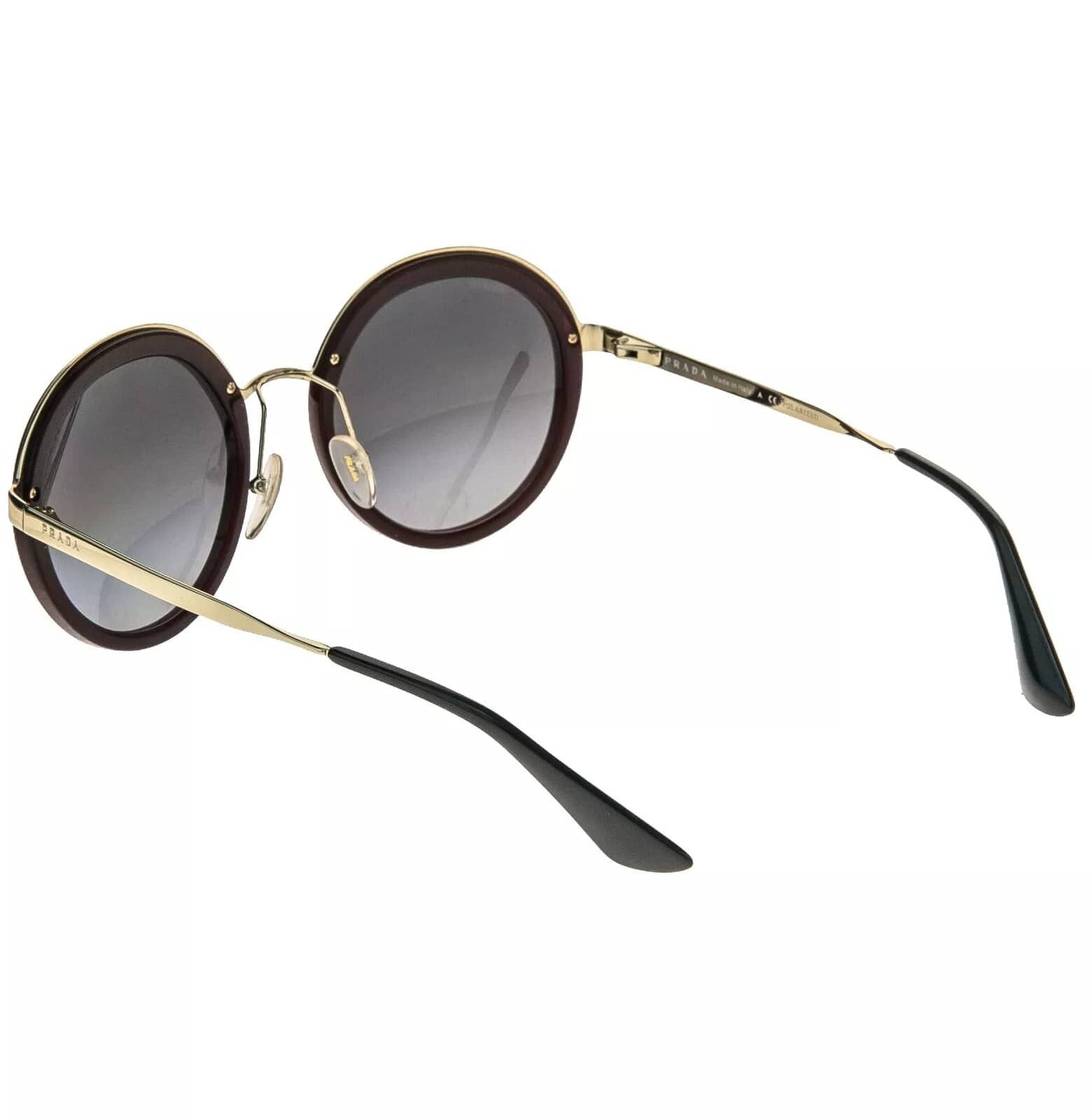 Prada PRADA CINEMA 50T Round Metal Gold Burgundy POLARIZED PR50TS Size ONE SIZE - 3 Thumbnail