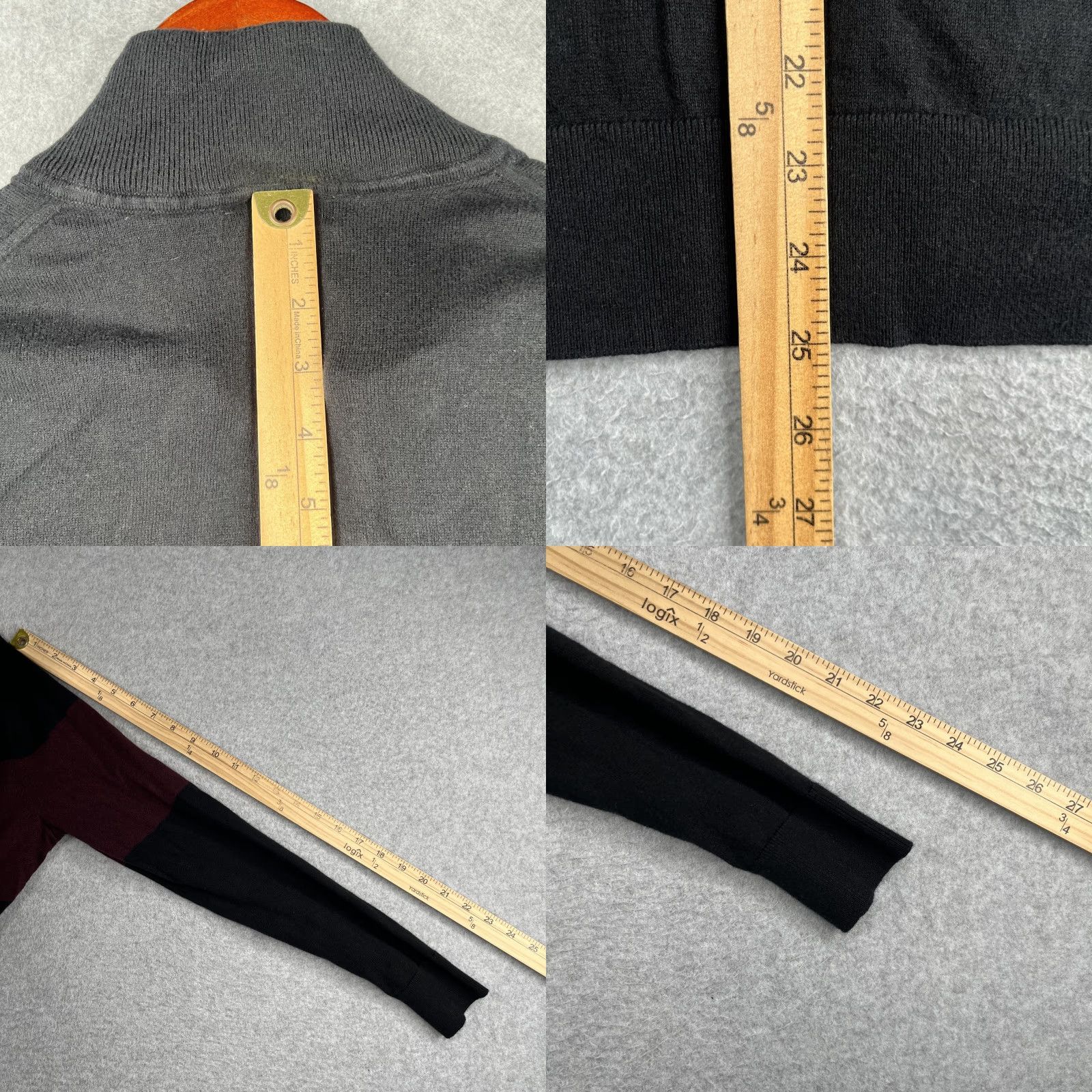 Banana Republic Banana Republic Sweater 1/2 Zip Men M Black Burgundy Stripe Pima Cotton Cashmere Mock Neck Pullover Classic Preppy Size US M / EU 48-50 / 2 - 8 Thumbnail