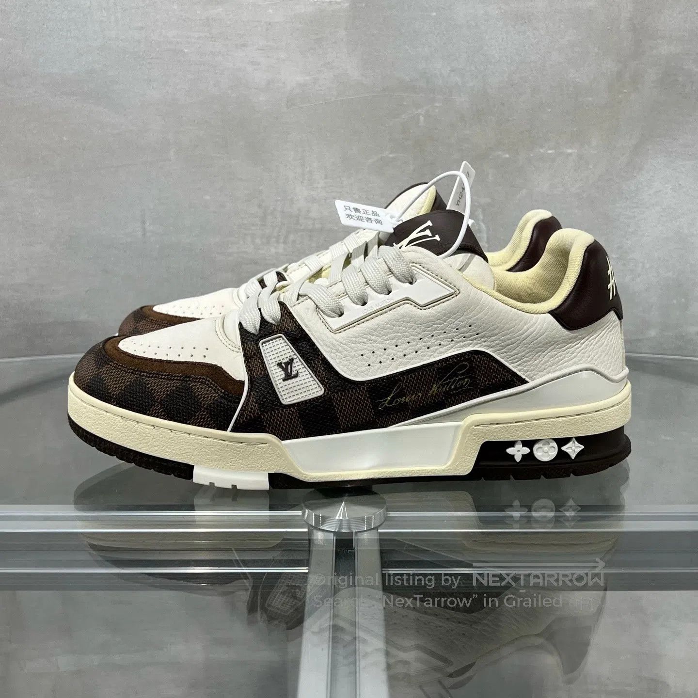 Louis Vuitton Louis Vuitton Trainer White and Brown Chessboard shoes Size US 7 / EU 40 - 3 Thumbnail