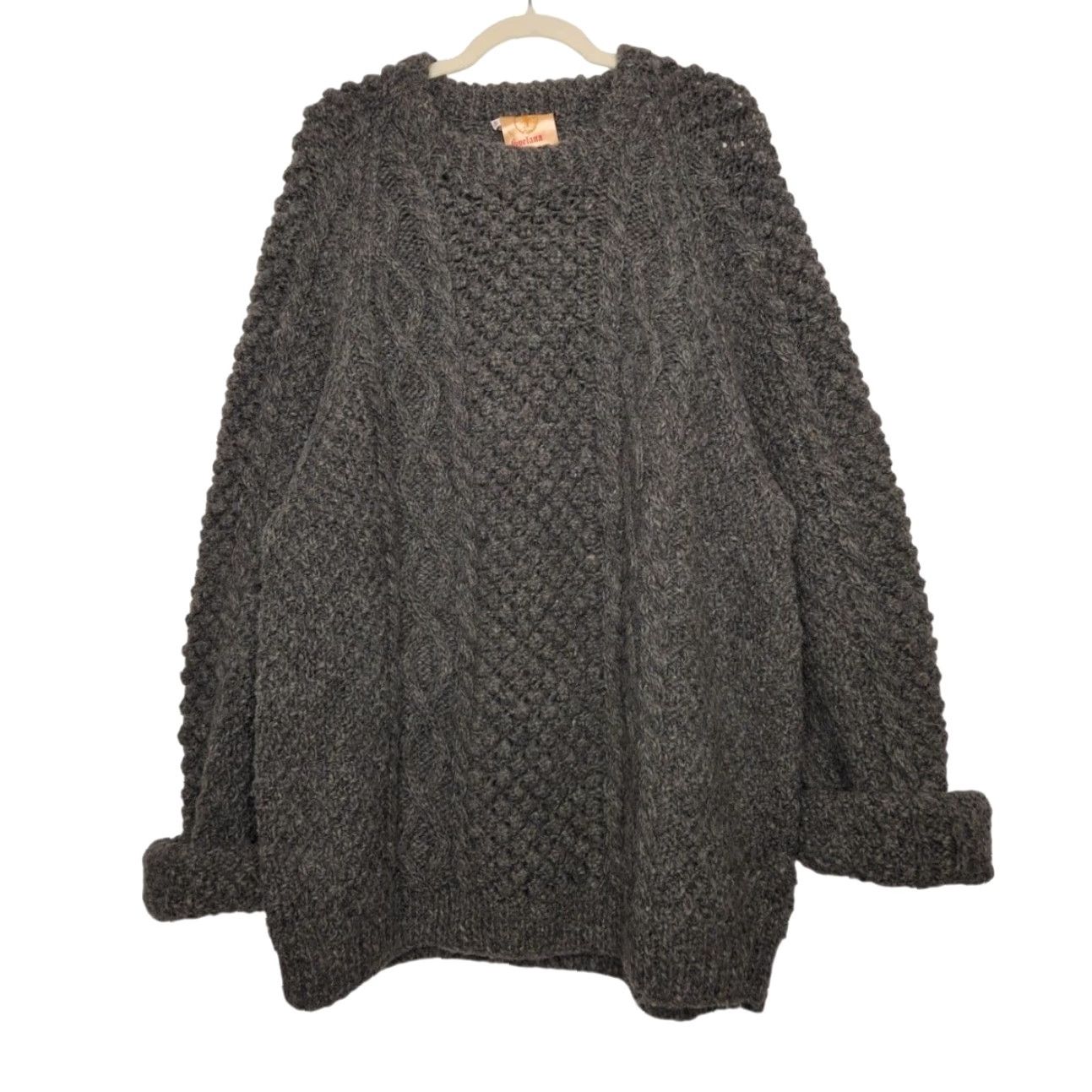 Vintage VINTAGE Spelana Handknit Wool Grandpa Cableknit Fisherman Sweater Size US XXL / EU 58 / 5 - 2 Thumbnail
