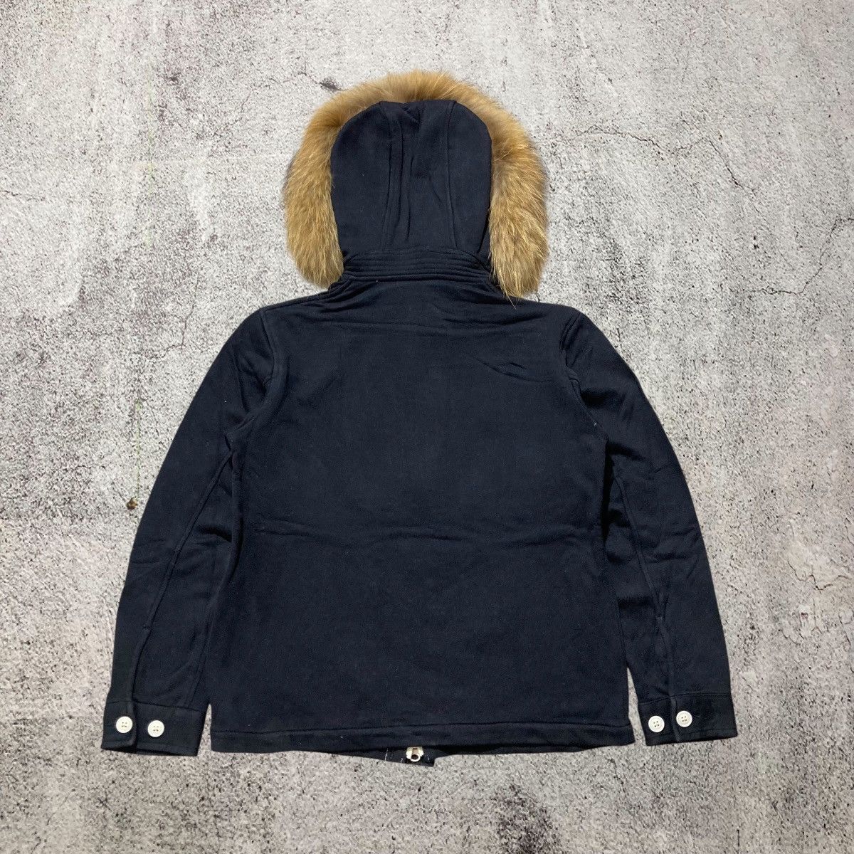 Beams Japan 2000s Beams Japan Button/Zipper Fur Hoodie Black Lgb Size US S / EU 44-46 / 1 - 9 Thumbnail