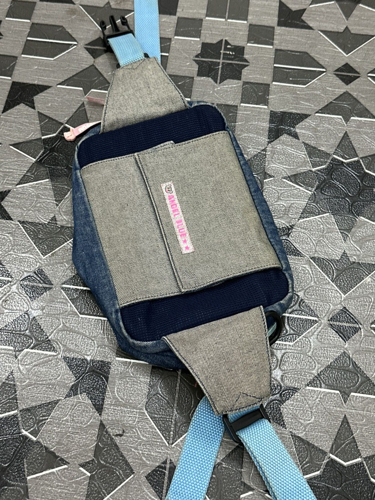 Japanese Brand 2000s Angel Blue Japan Denim Waist Bag Size ONE SIZE - 7 Thumbnail