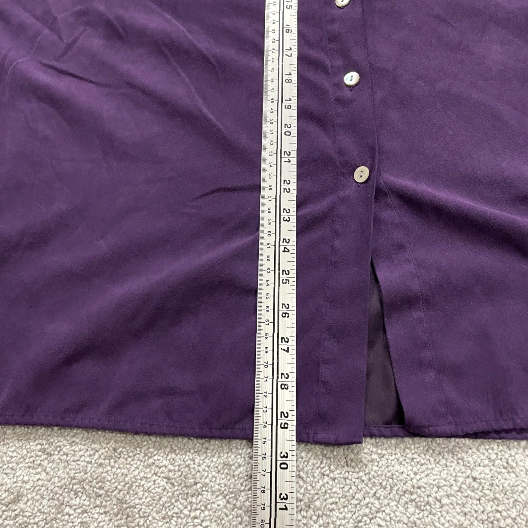 Vintage Parisian Works Shirt Womens 20W Purple Long Sleeve Faux Suede Blouse Size 3XL / US 20-22 - 7 Thumbnail