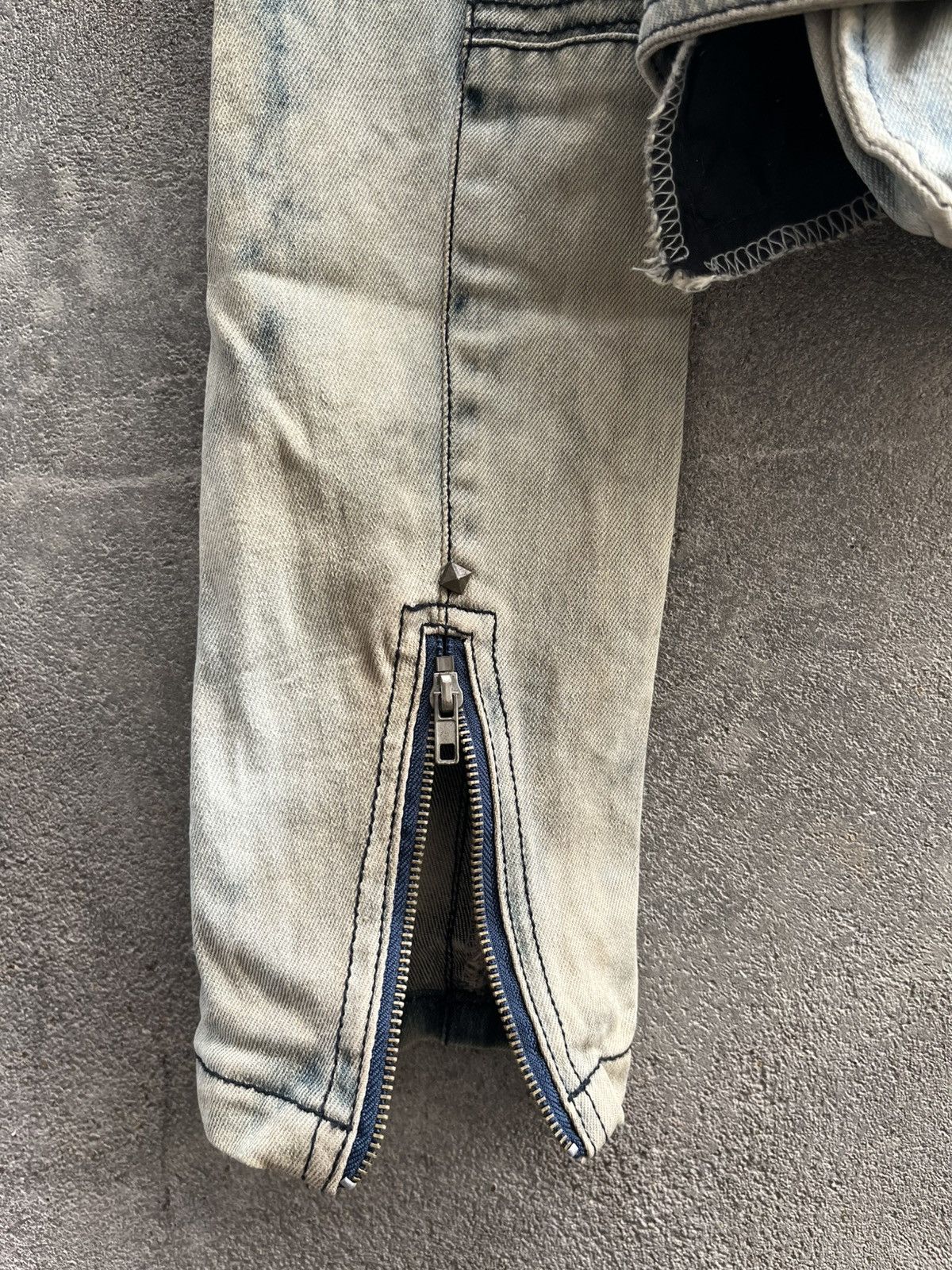 If Six Was Nine × Isamu Katayama Backlash × Le Grande Bleu (L.G.B.) Bleached Biker Denim Jacket – If Six Was Nine Vibe Size US S / EU 44-46 / 1 - 6 Thumbnail