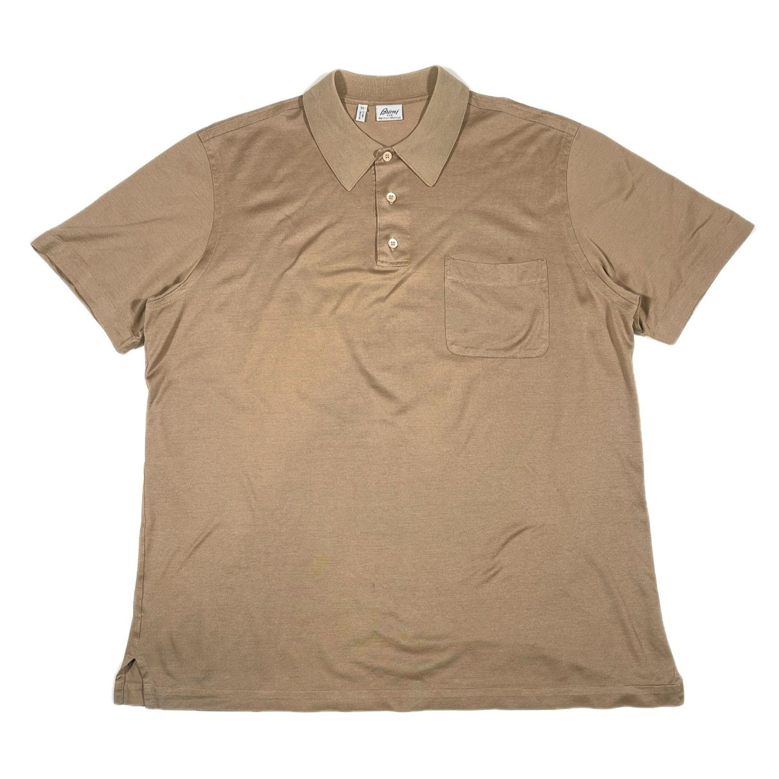 Brioni Brioni For Neiman Marcus Tan Brown Polo Pocket Tee T Shirt Size US XL / EU 56 / 4 - 1 Thumbnail