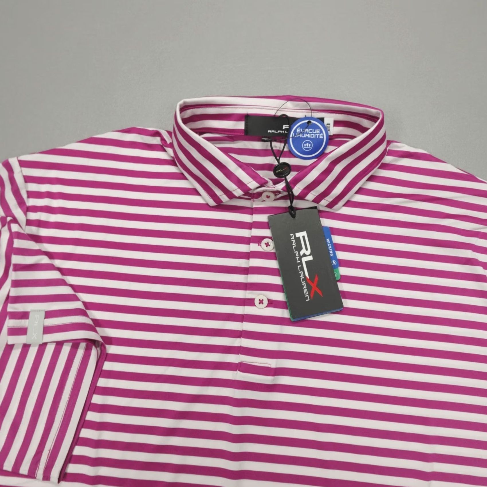 Ralph Lauren Ralph Lauren RLX Performance Golf Striped Polo Shirt Men's L Pink/White Polo Shirt Size US L / EU 52-54 / 3 - 2 Thumbnail