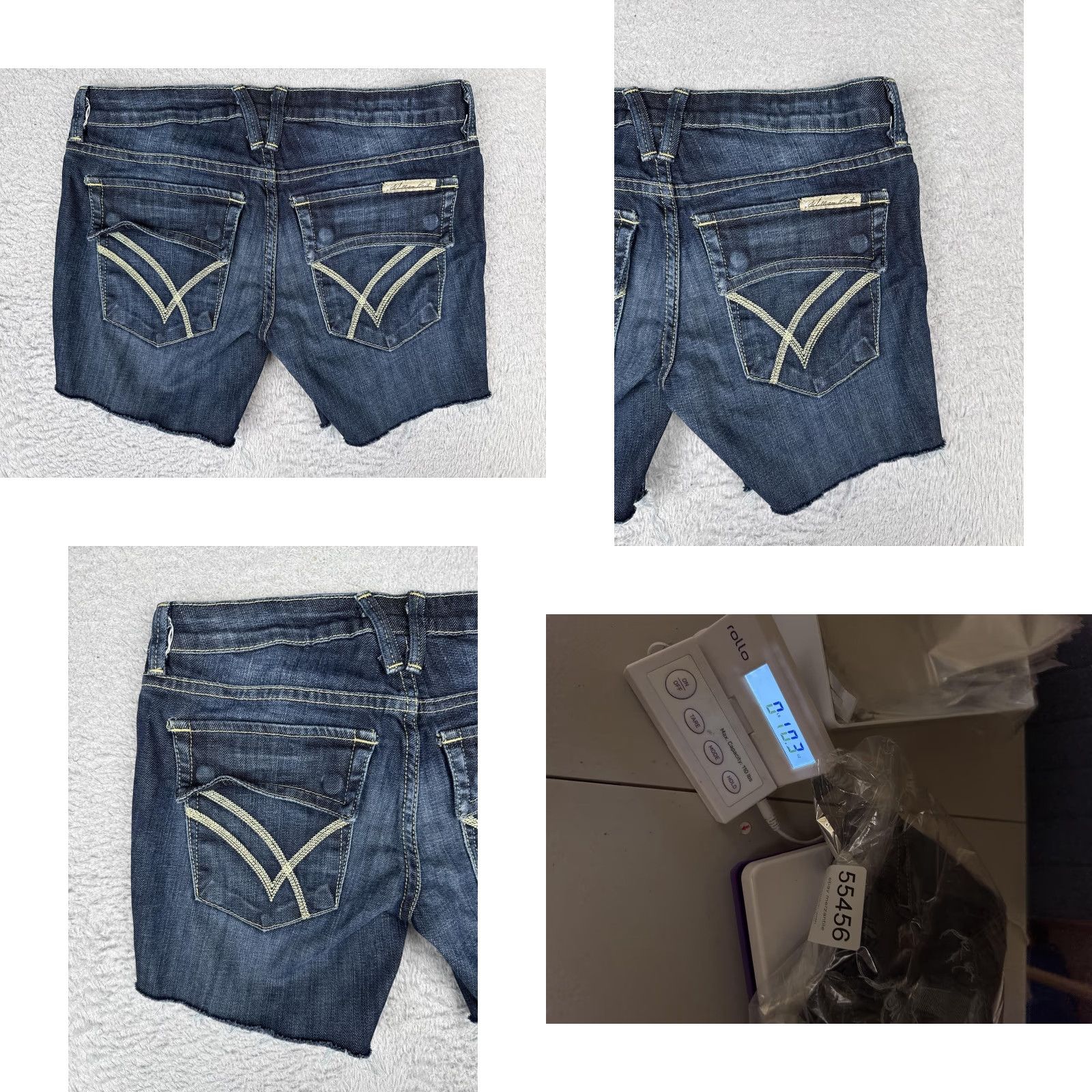 Denime William Rast Denim Shorts Womens 26 Blue Cut-Off Raw Hem Stretch Mid Rise Casual Size 26" / US 2 / IT 38 - 9 Thumbnail