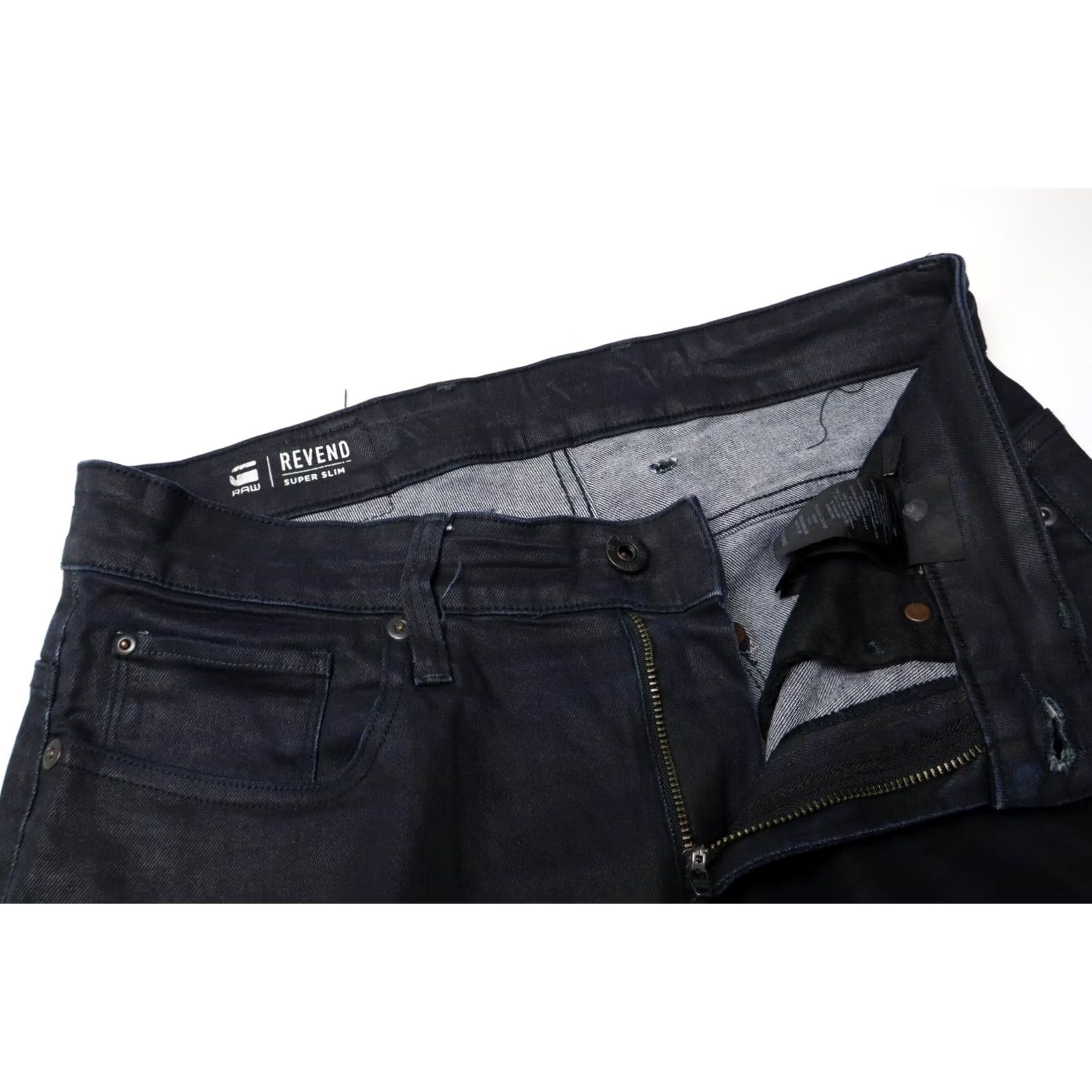 G-Star G-STAR Revend Super Slim Jeans Men's W30/L34 Dark Blue Stretch Zip Fly Wax Look Jeans Size US 30 / EU 46 - 4 Thumbnail